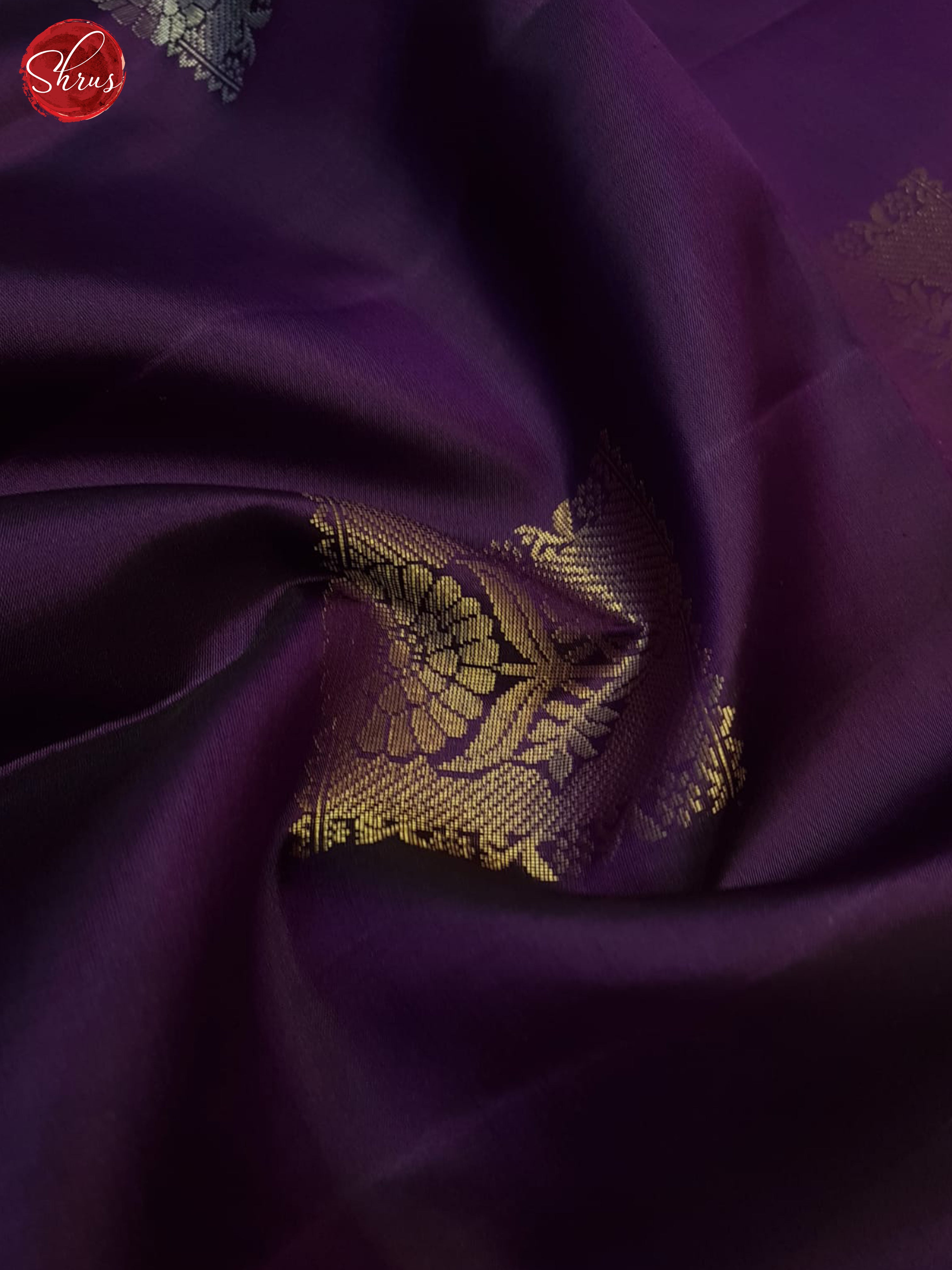 Purple And Golden Mustard- Soft Silk Saree - Shop on ShrusEternity.com