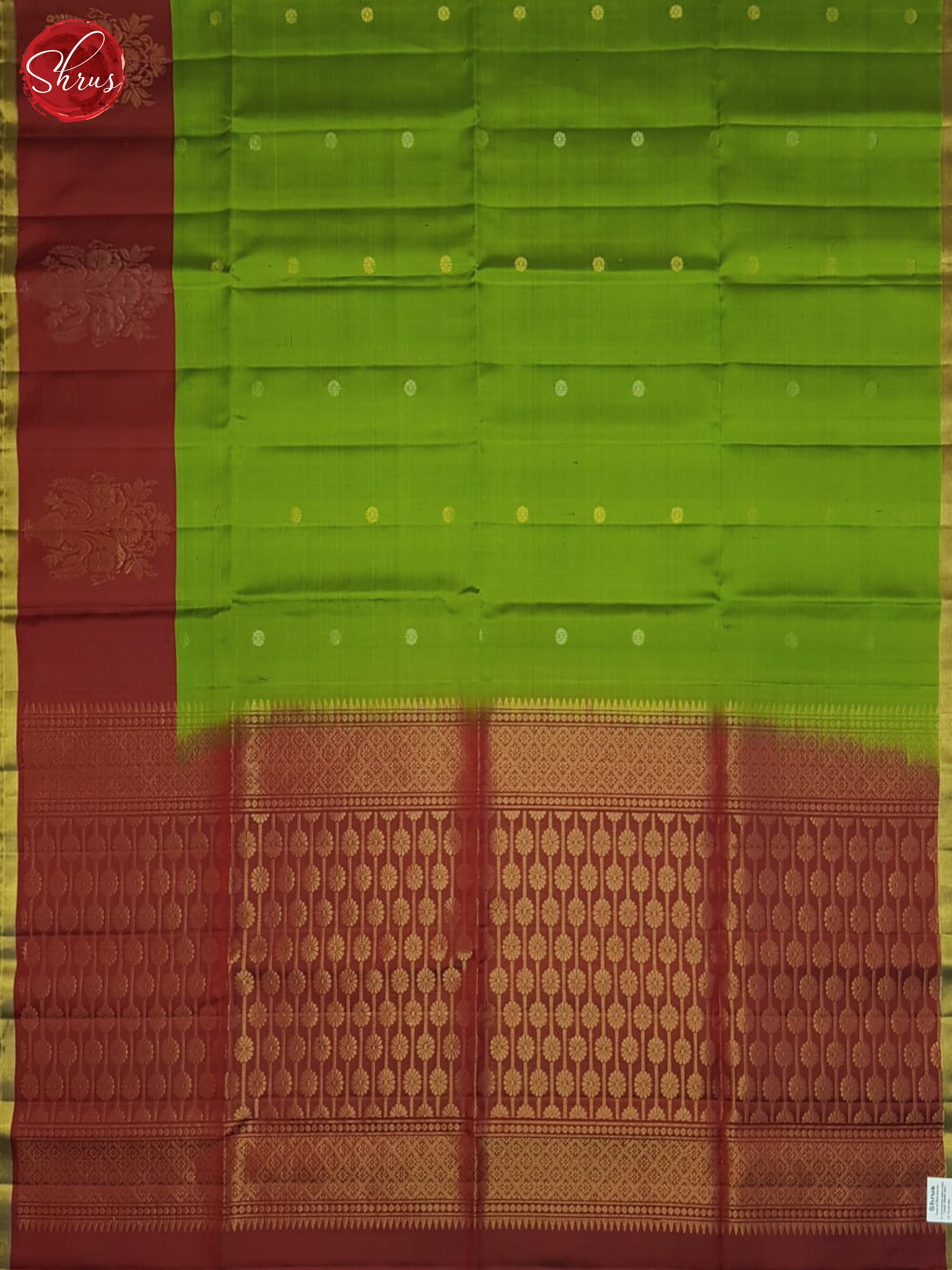 Green And Arakku Maroon-Soft Silk Saree - Shop on ShrusEternity.com