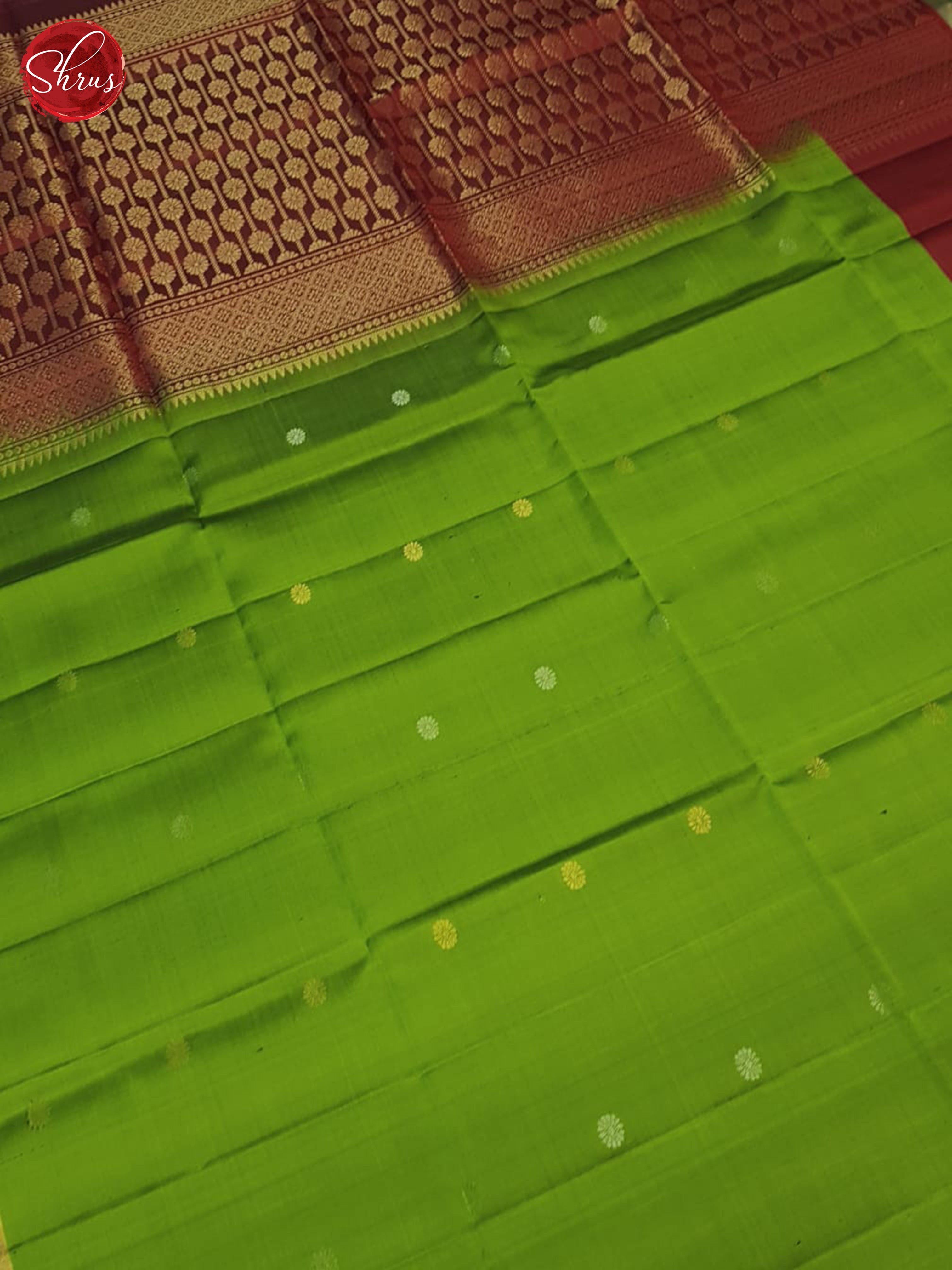Green And Arakku Maroon-Soft Silk Saree - Shop on ShrusEternity.com