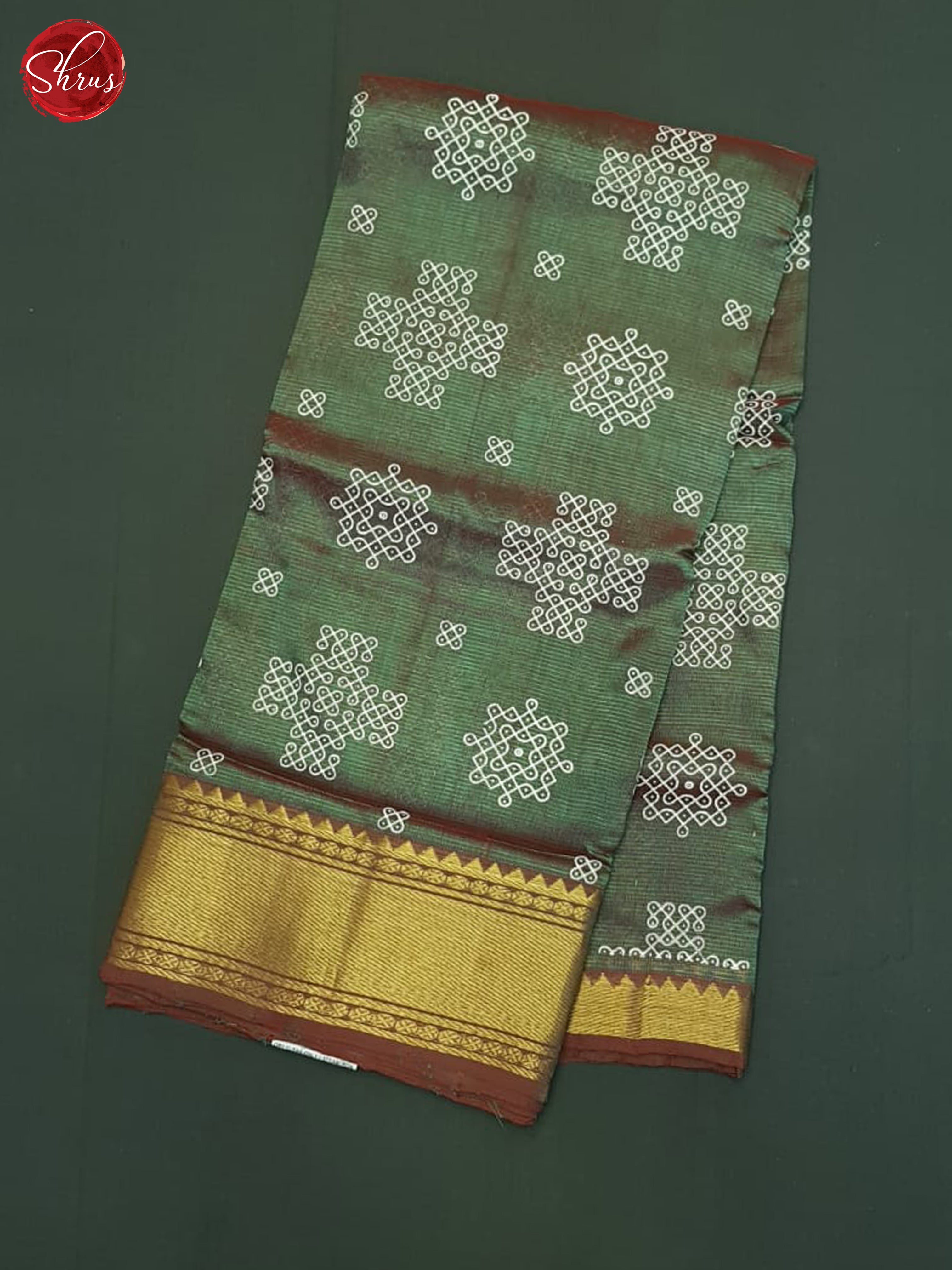 Double Shaded Green & Brown - Mangalagiri silkcotton Saree - Shop on ShrusEternity.com