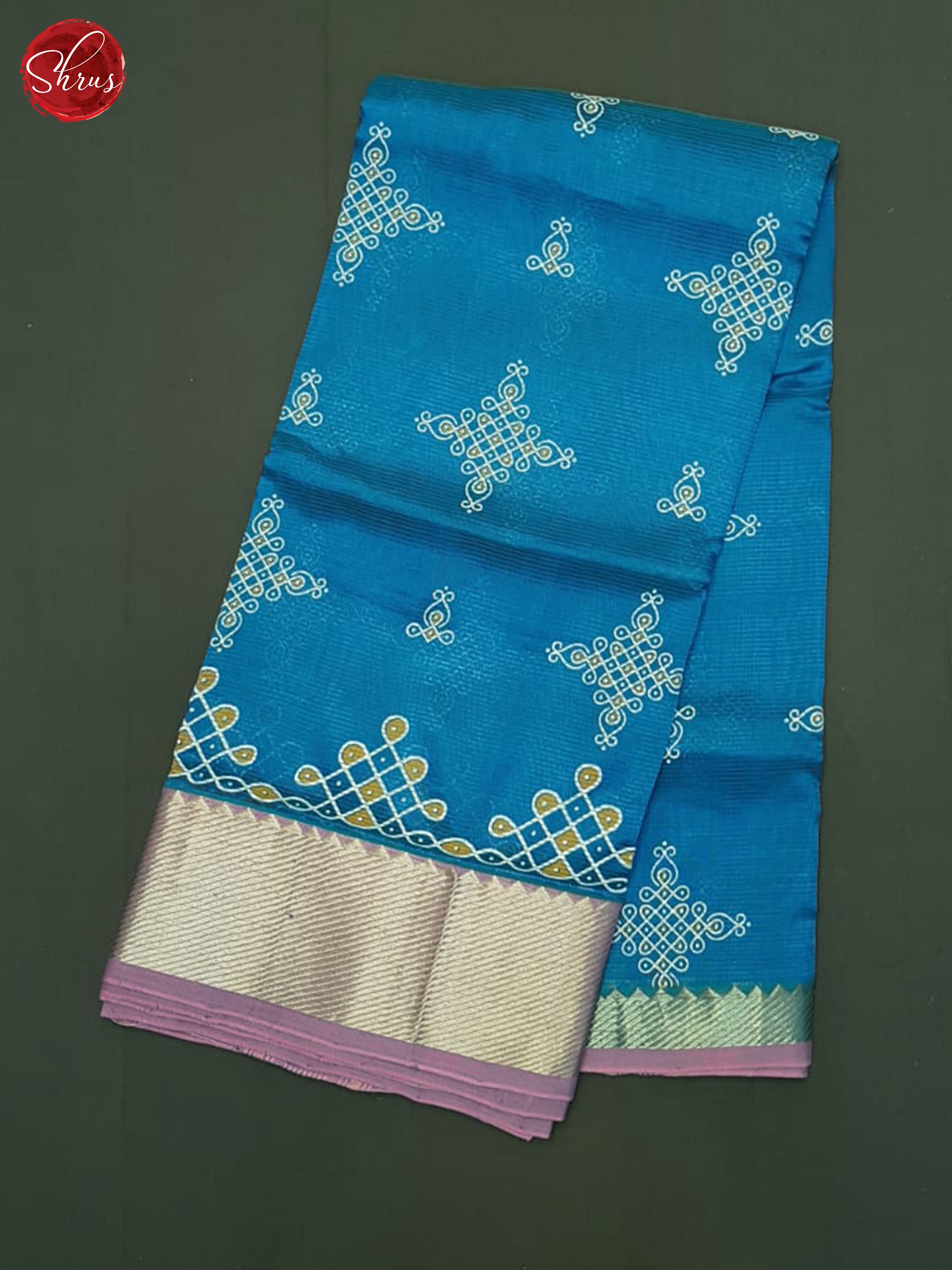 Blue & Purple - Mangalagiri silkcotton Saree - Shop on ShrusEternity.com