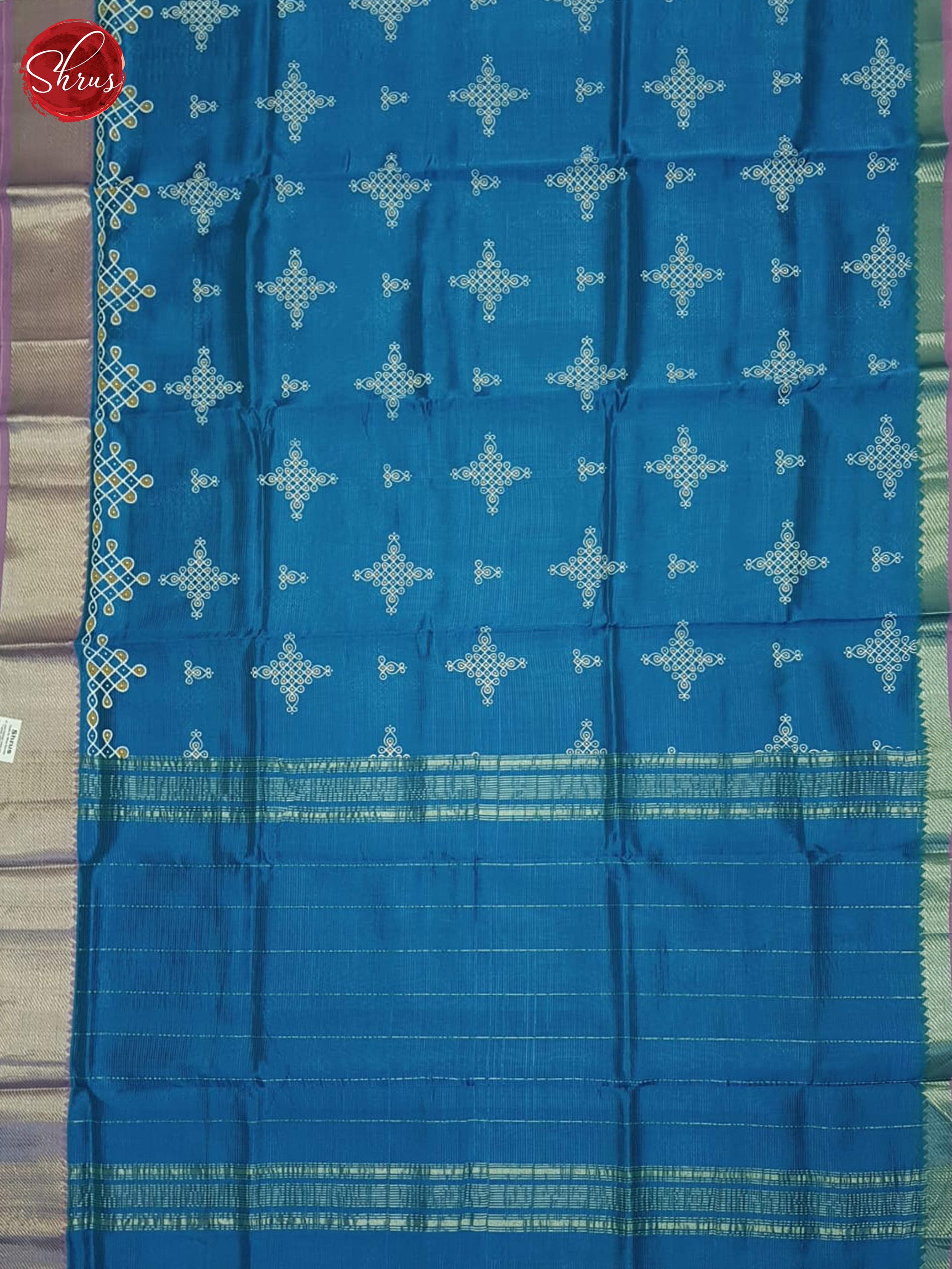 Blue & Purple - Mangalagiri silkcotton Saree - Shop on ShrusEternity.com