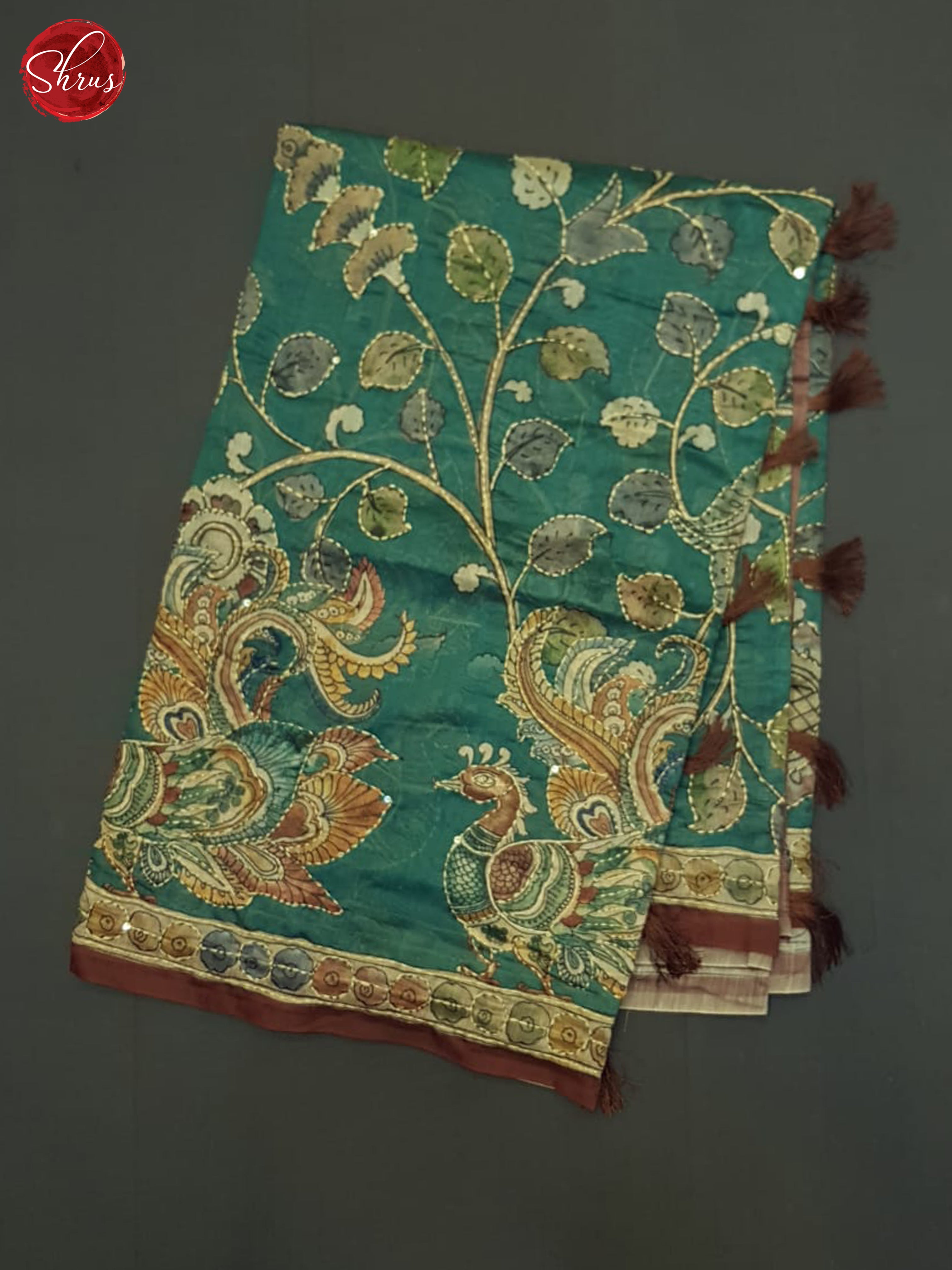 Green & Brown - Semi Kantha Saree - Shop on ShrusEternity.com