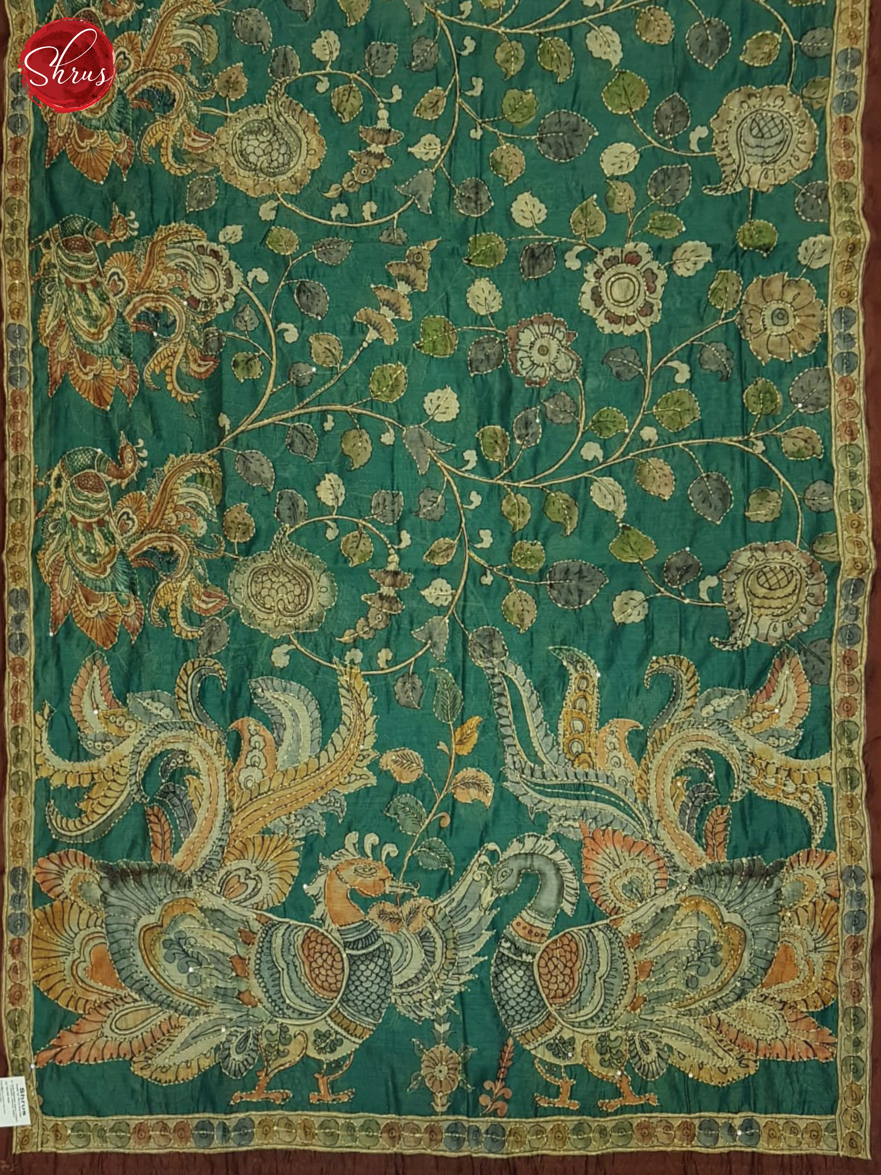 Green & Brown - Semi Kantha Saree - Shop on ShrusEternity.com