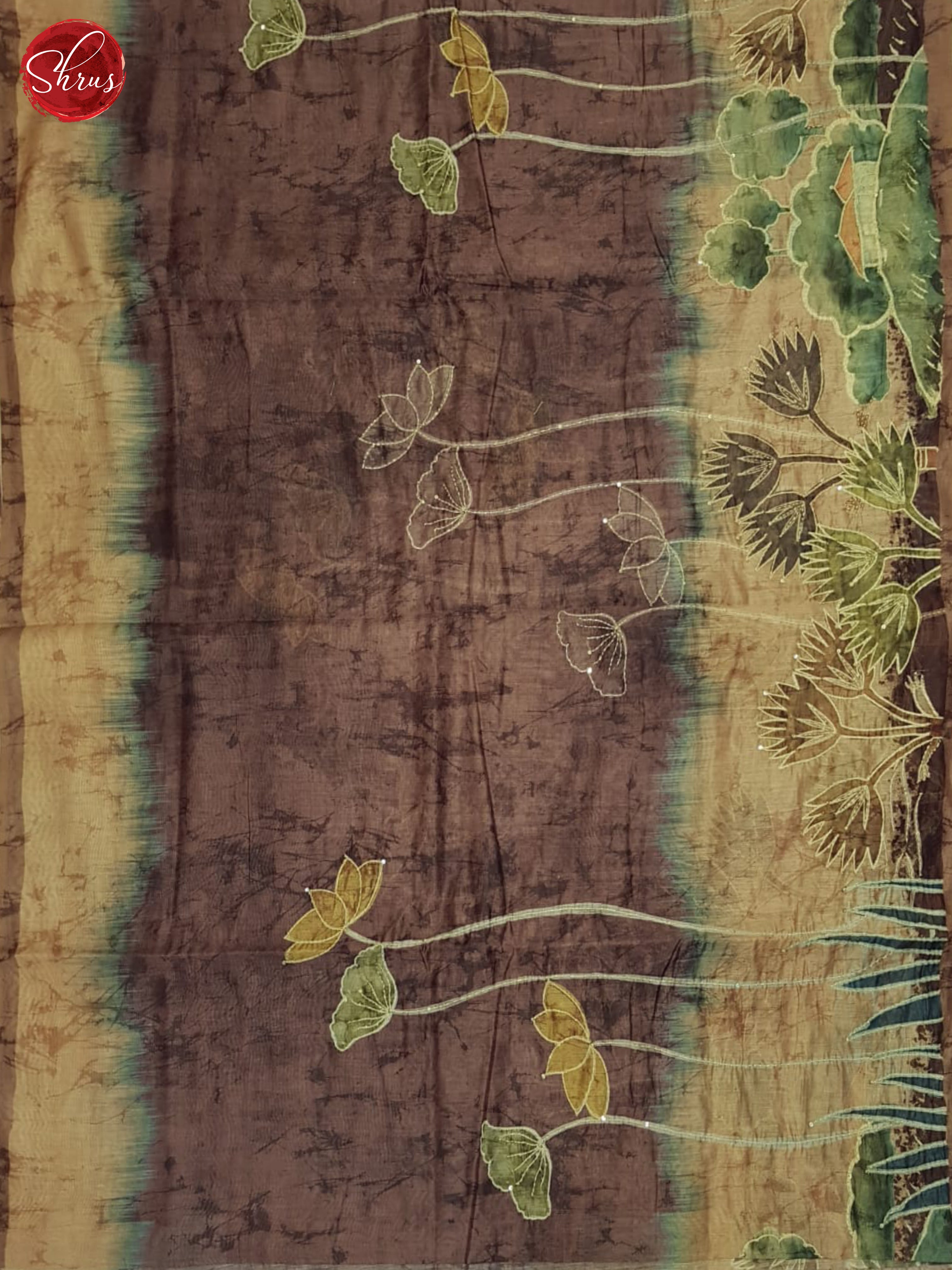Dusty Wine- Semi Kantha Saree - Shop on ShrusEternity.com