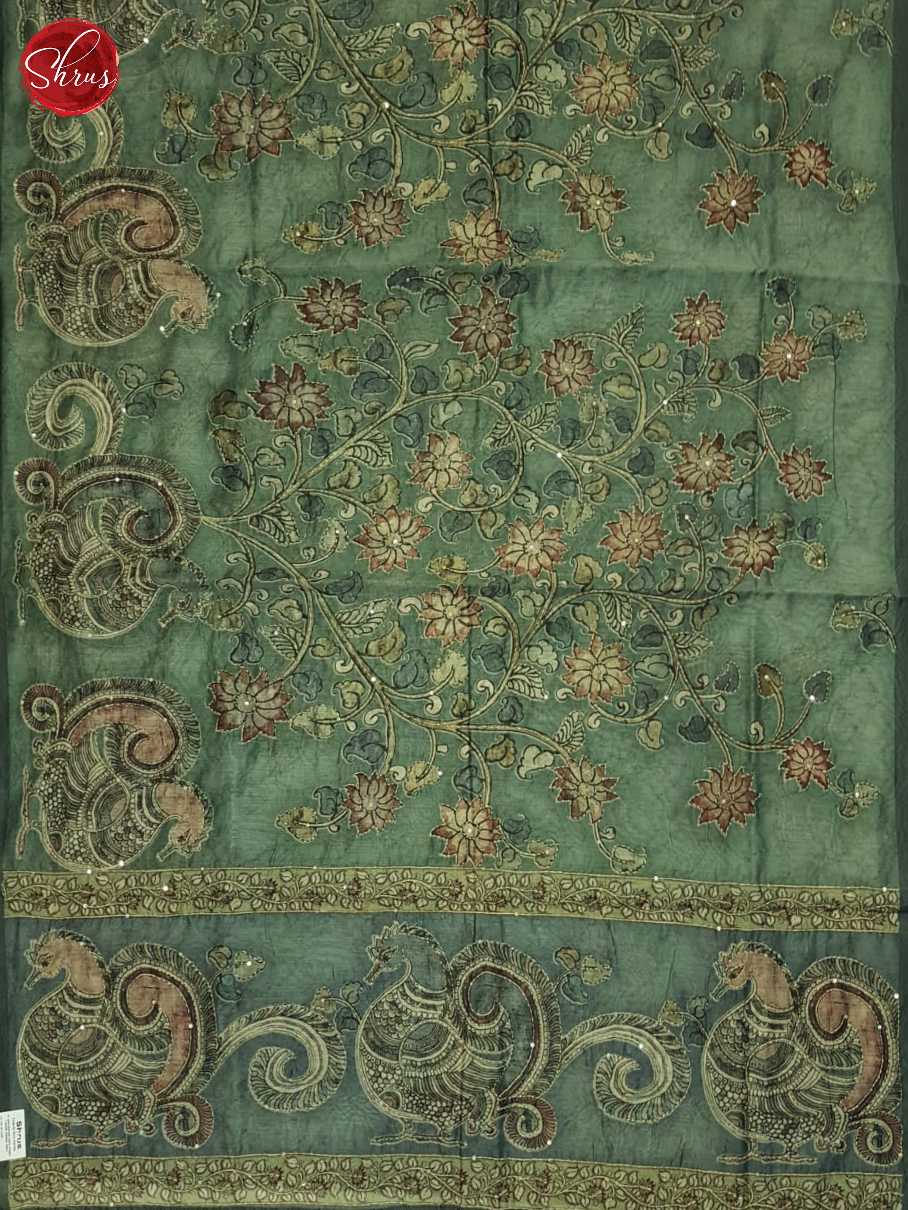 Green - Semi Kantha Saree - Shop on ShrusEternity.com