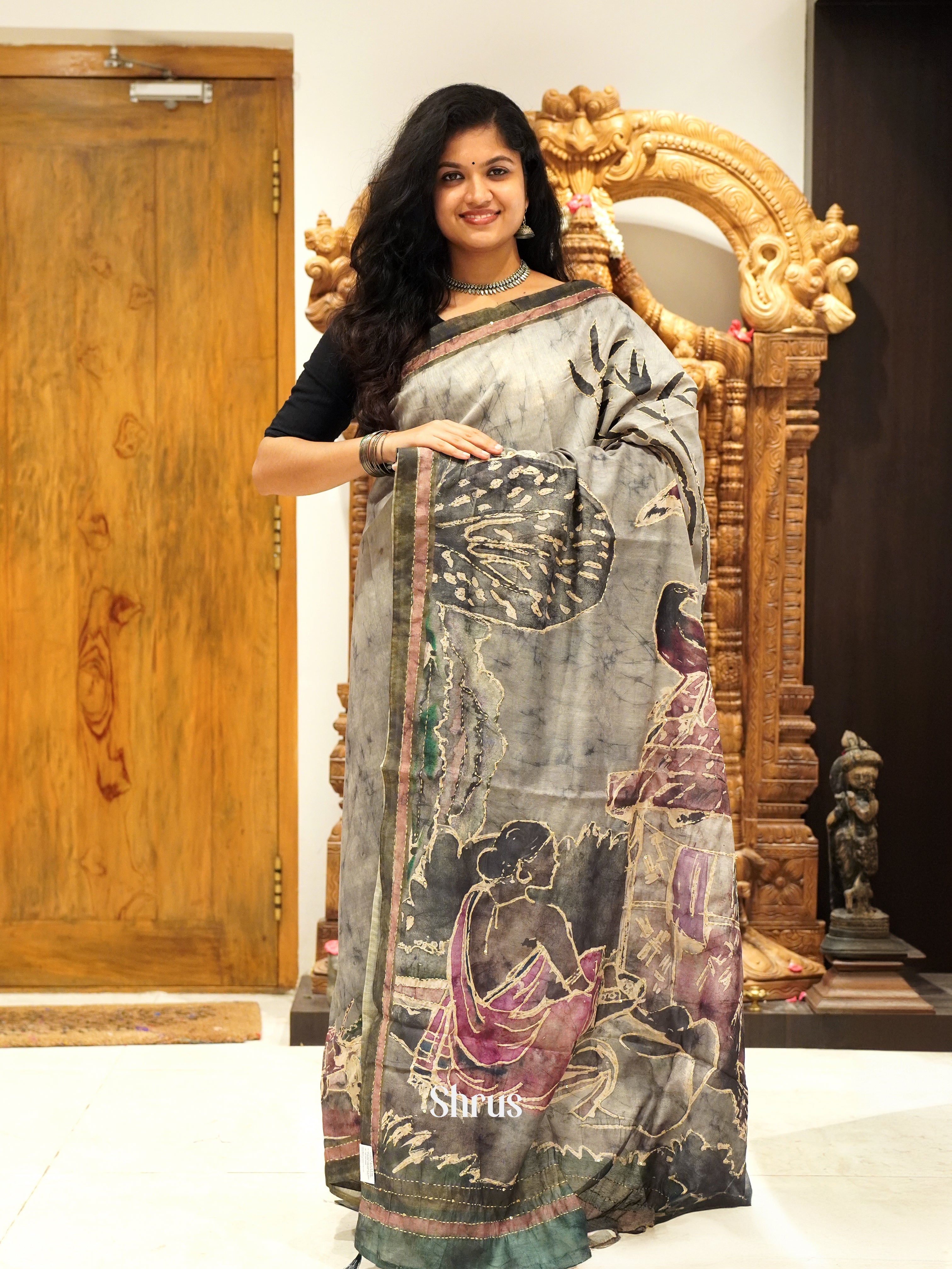 CDS02045 - Semi Kantha Saree - Shop on ShrusEternity.com