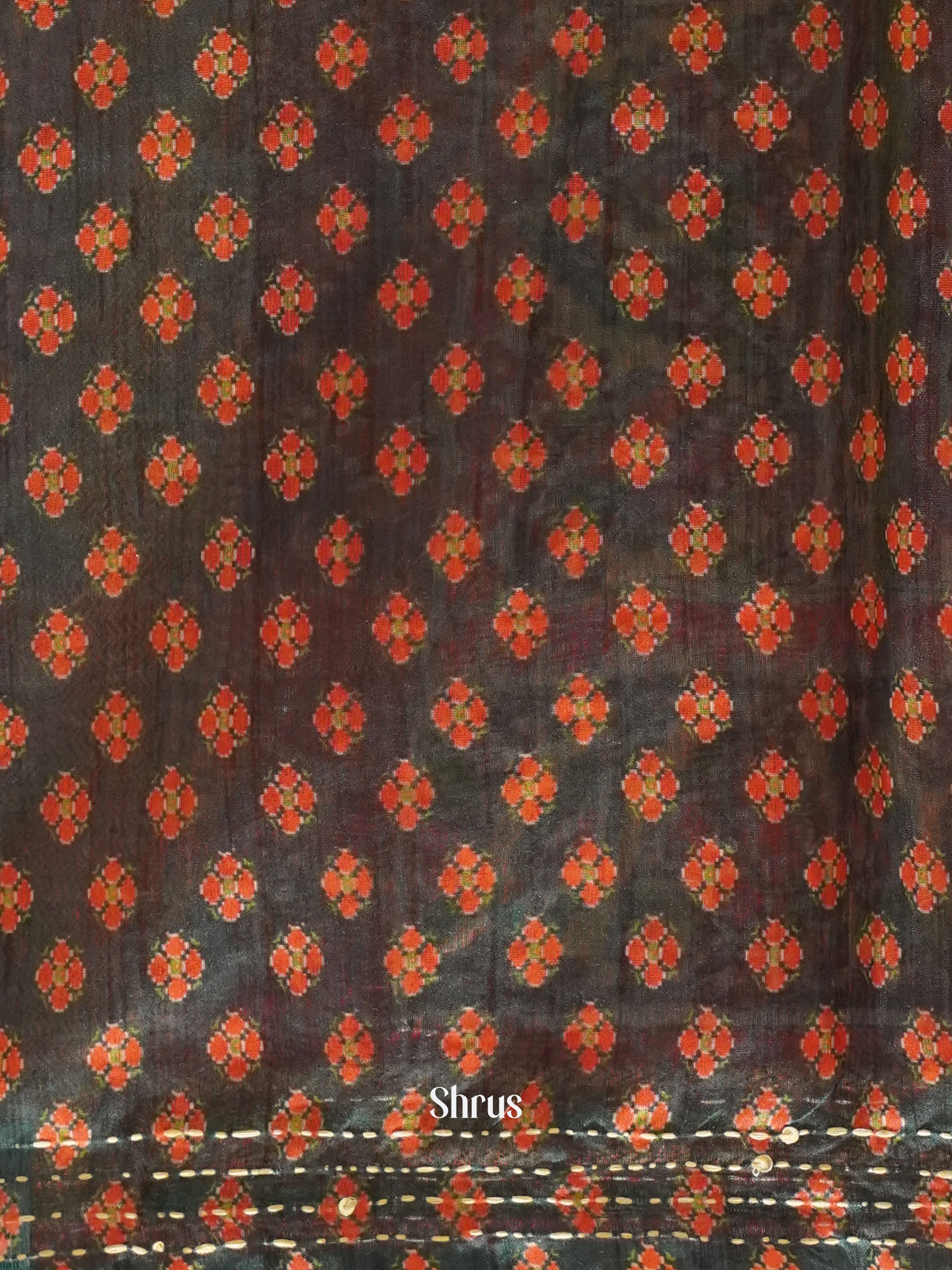 Green & Brick - Semi Kantha Saree - Shop on ShrusEternity.com