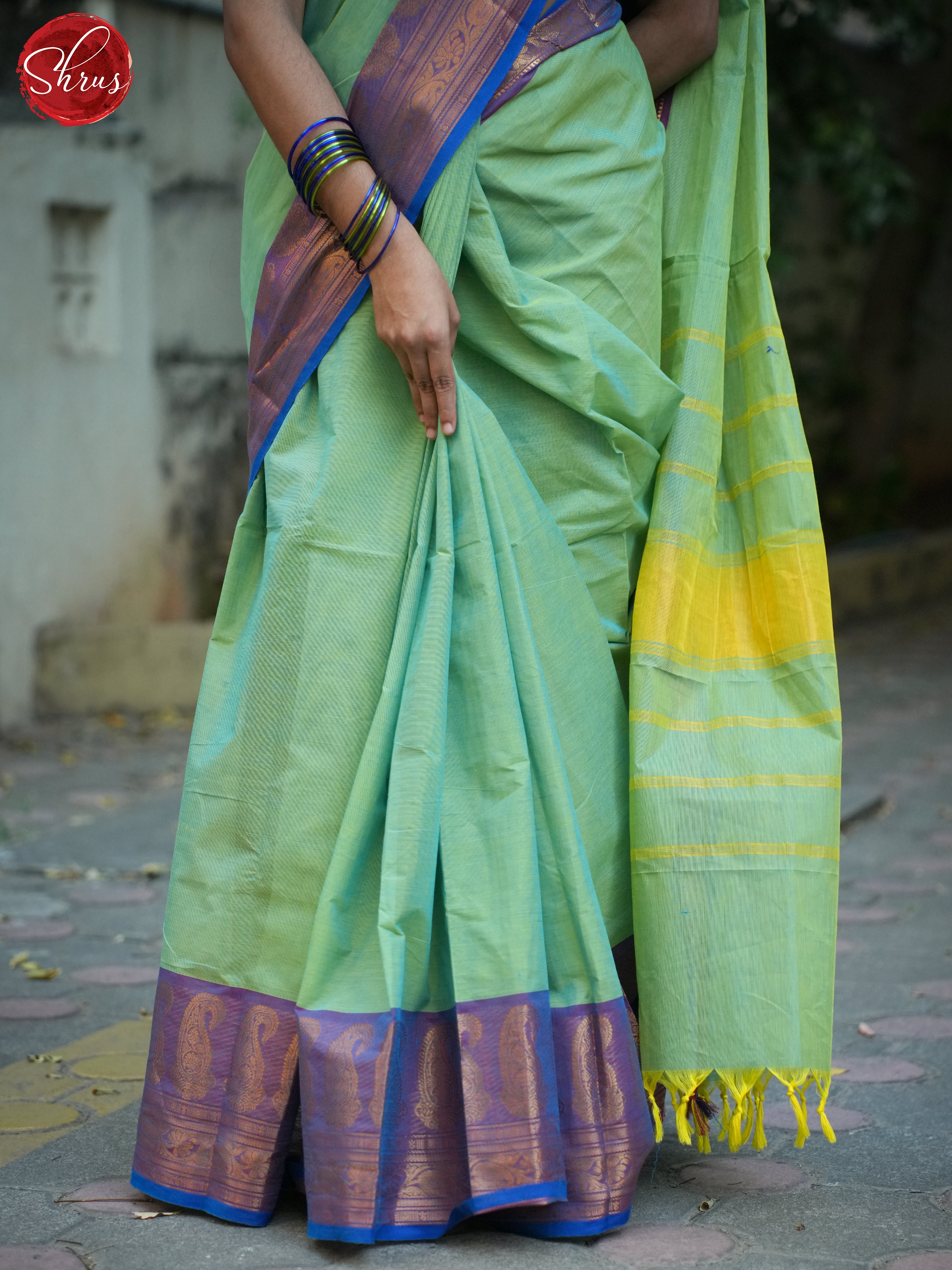 Green & Purple - Chettinad Cotton Saree - Shop on ShrusEternity.com