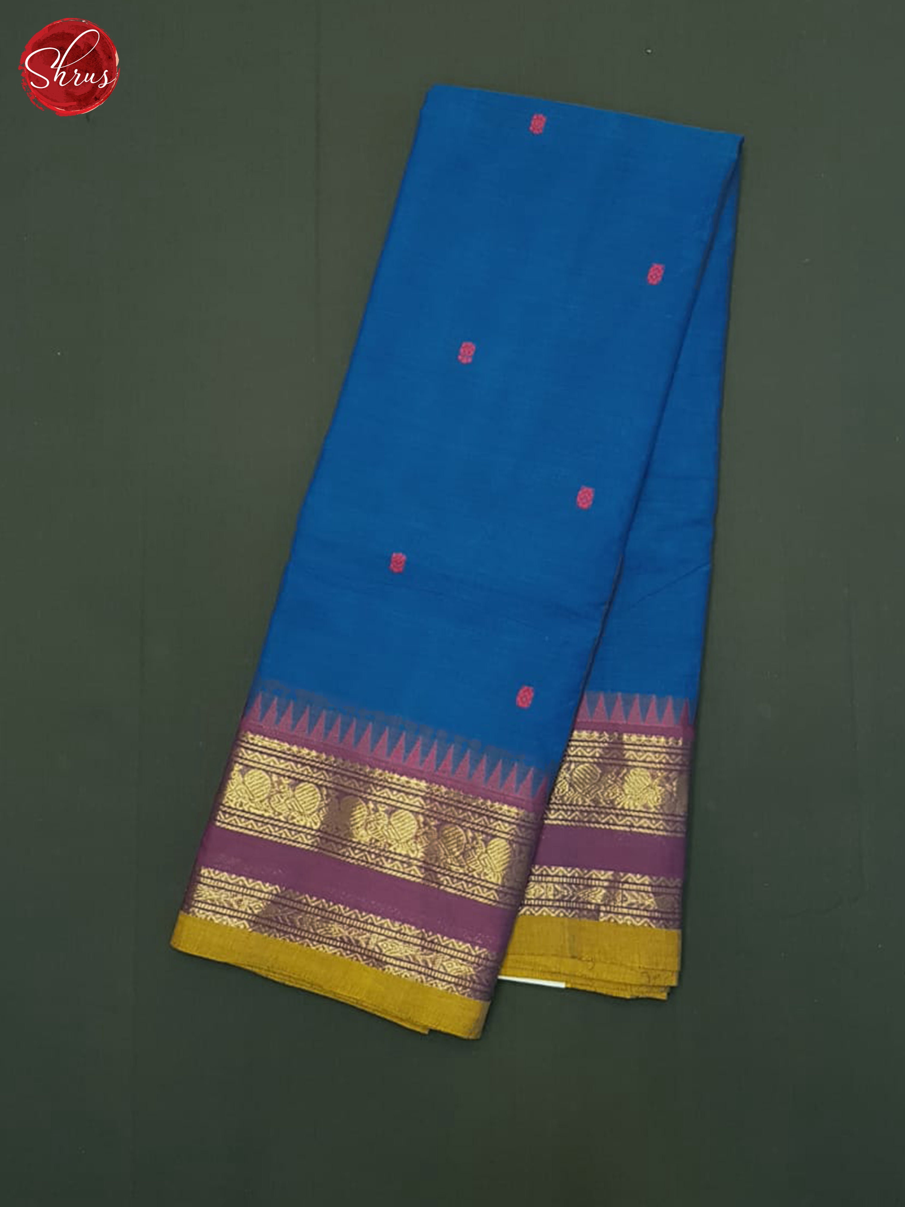 Blue & Purple - Chettinad Cotton Saree - Shop on ShrusEternity.com