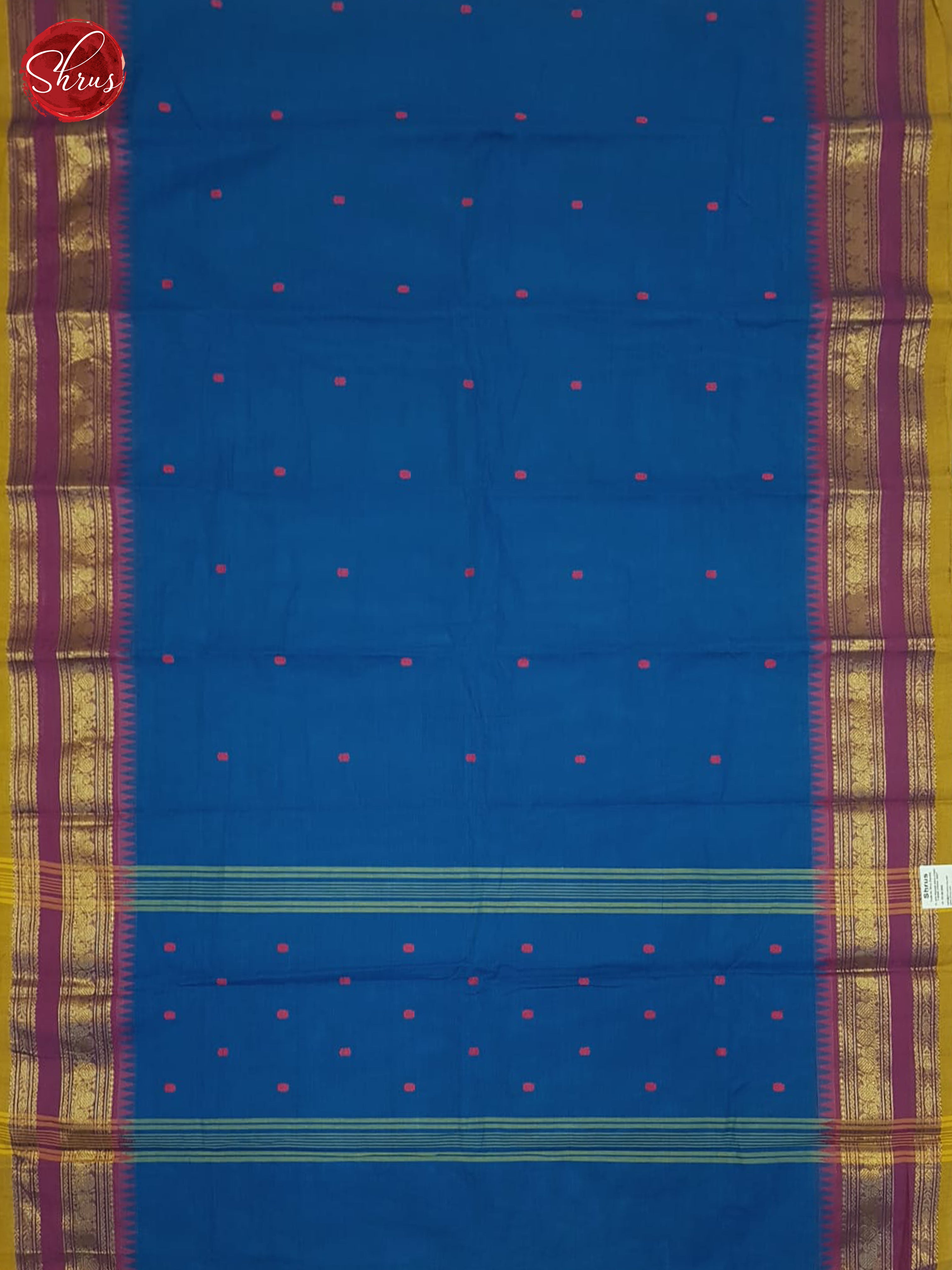 Blue & Purple - Chettinad Cotton Saree - Shop on ShrusEternity.com