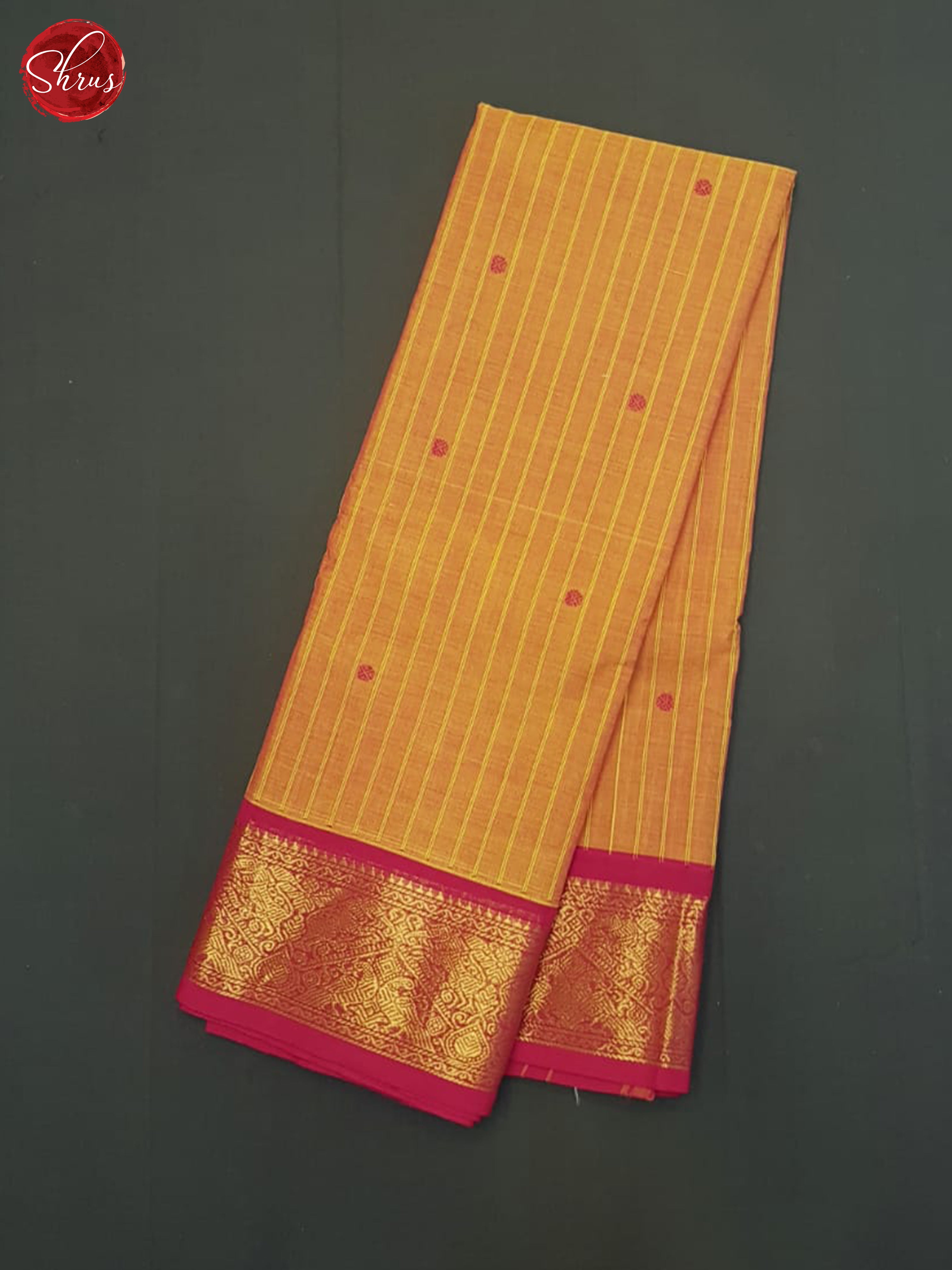 Orange & Pink - Chettinad Cotton Saree - Shop on ShrusEternity.com
