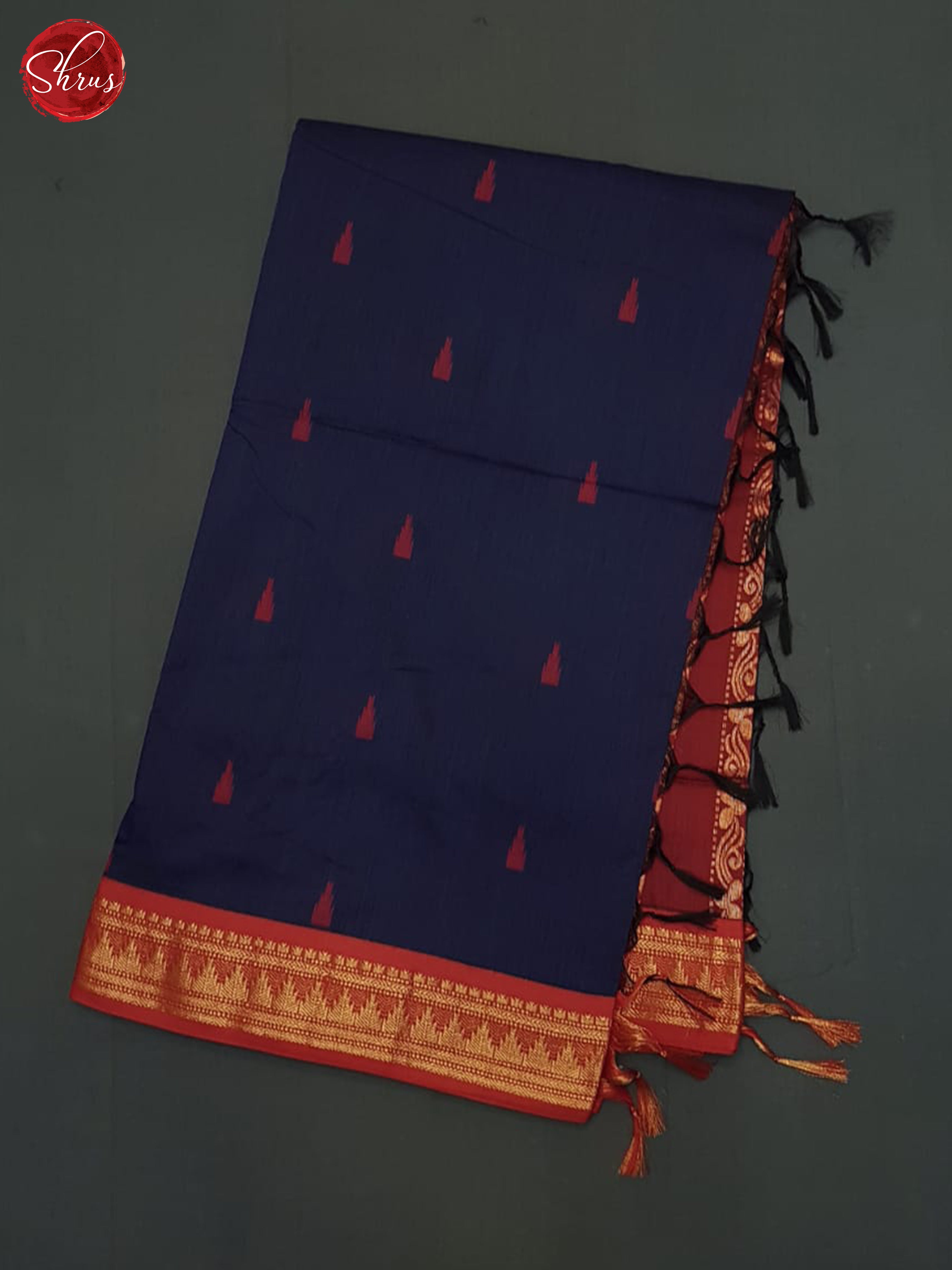 Blue & Maroon - Kalyani Cotton Saree - Shop on ShrusEternity.com