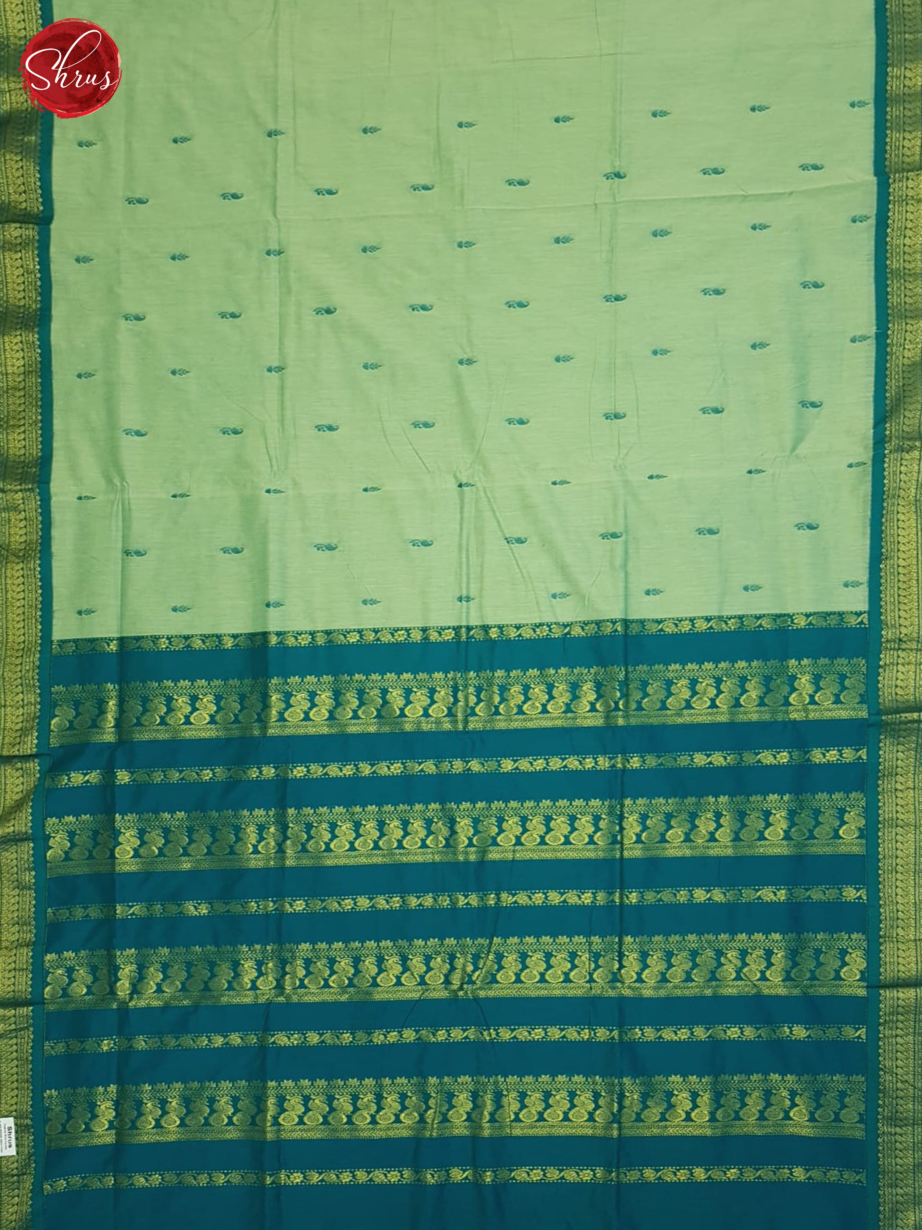 Light Green & Green - Kalyani Cotton Saree - Shop on ShrusEternity.com