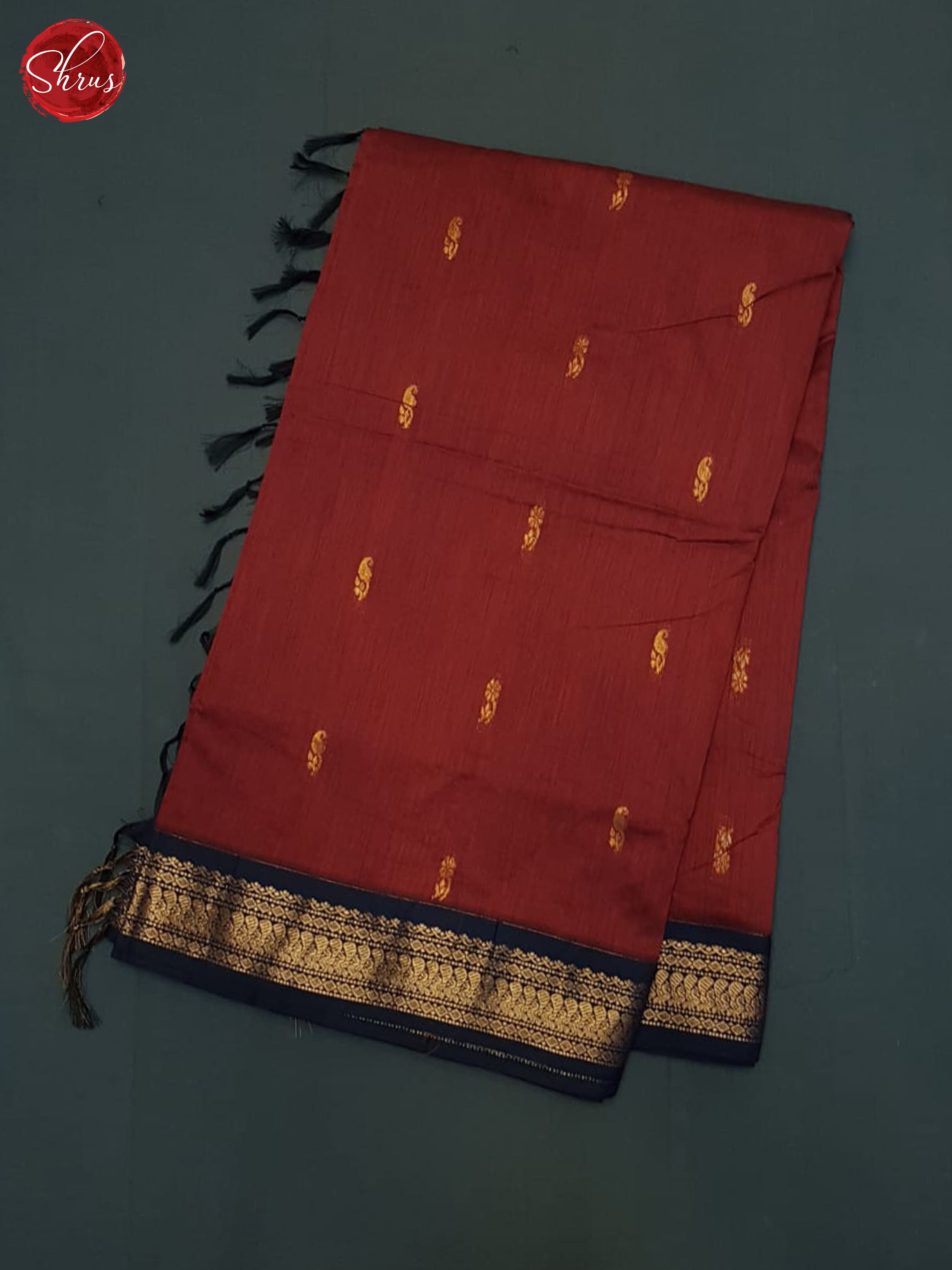 Arakku Maroon & Blue - Kalyani Cotton Saree - Shop on ShrusEternity.com