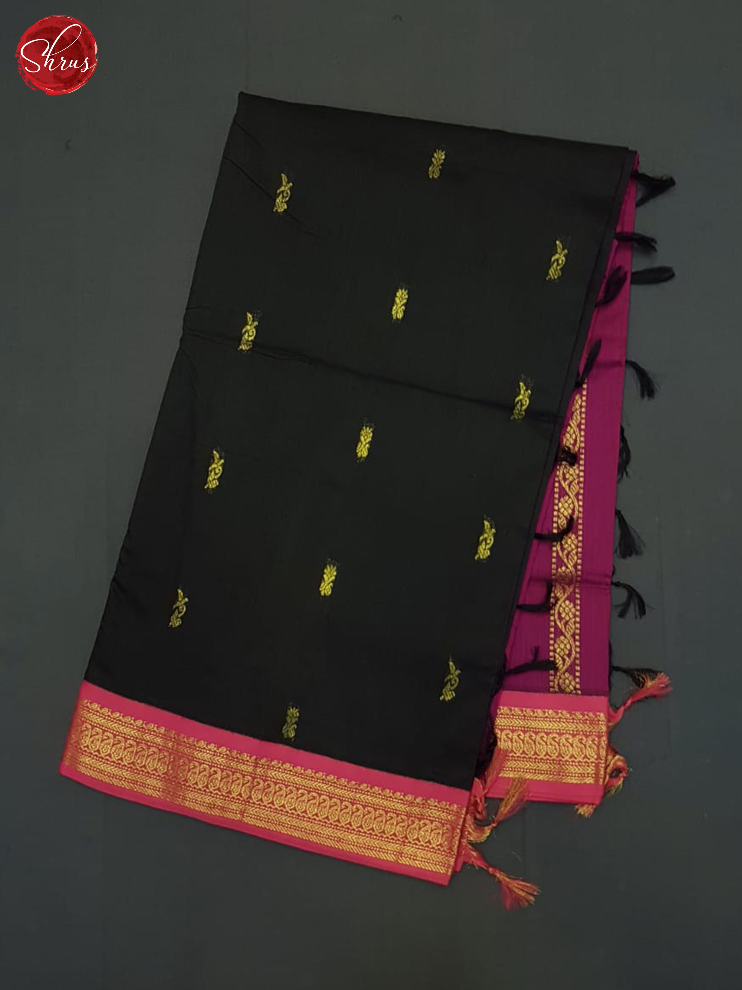 Black & Pink - Kalyani Cotton Saree - Shop on ShrusEternity.com