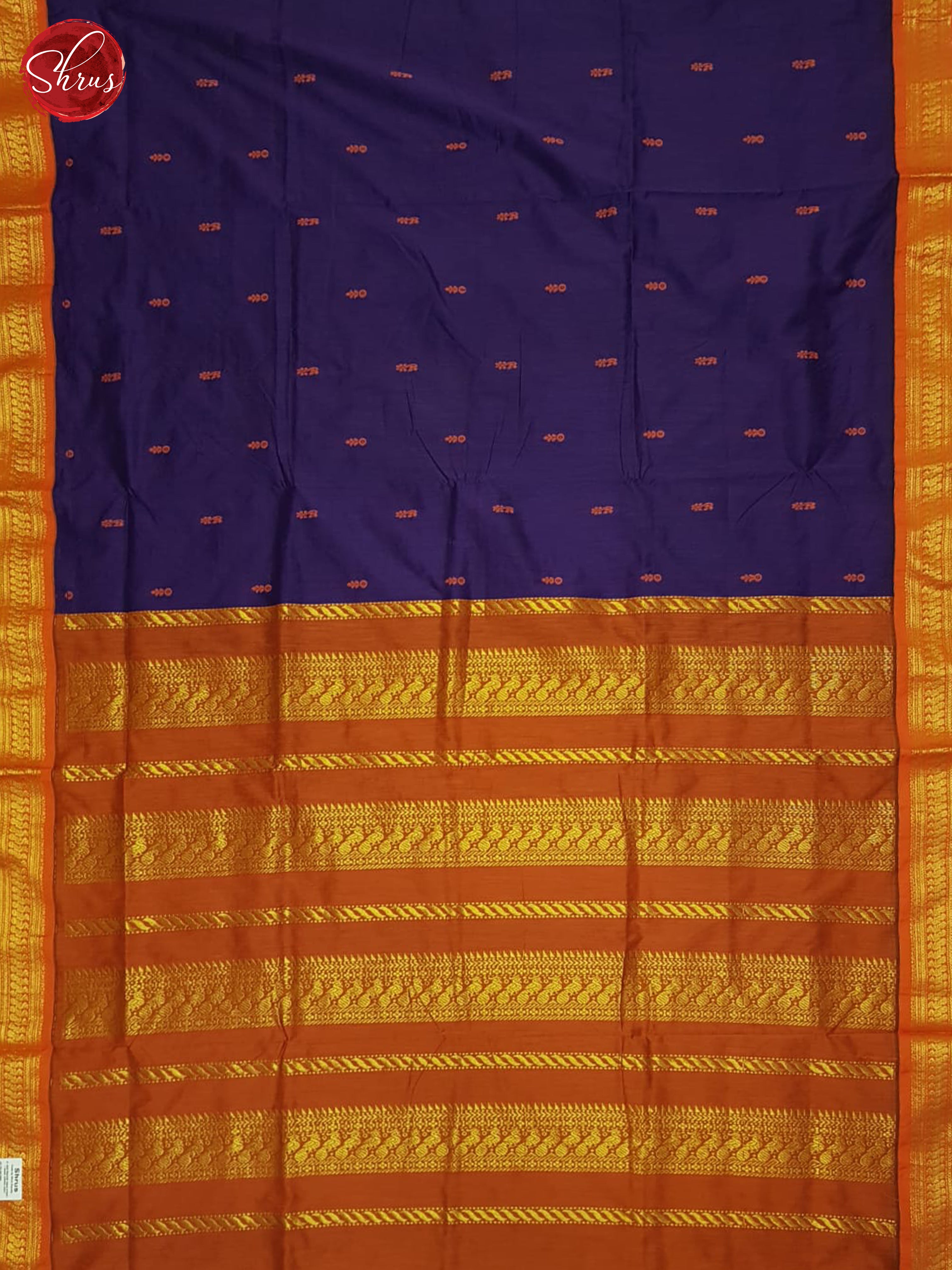 Purple & Orange - Kalyani Cotton Saree - Shop on ShrusEternity.com
