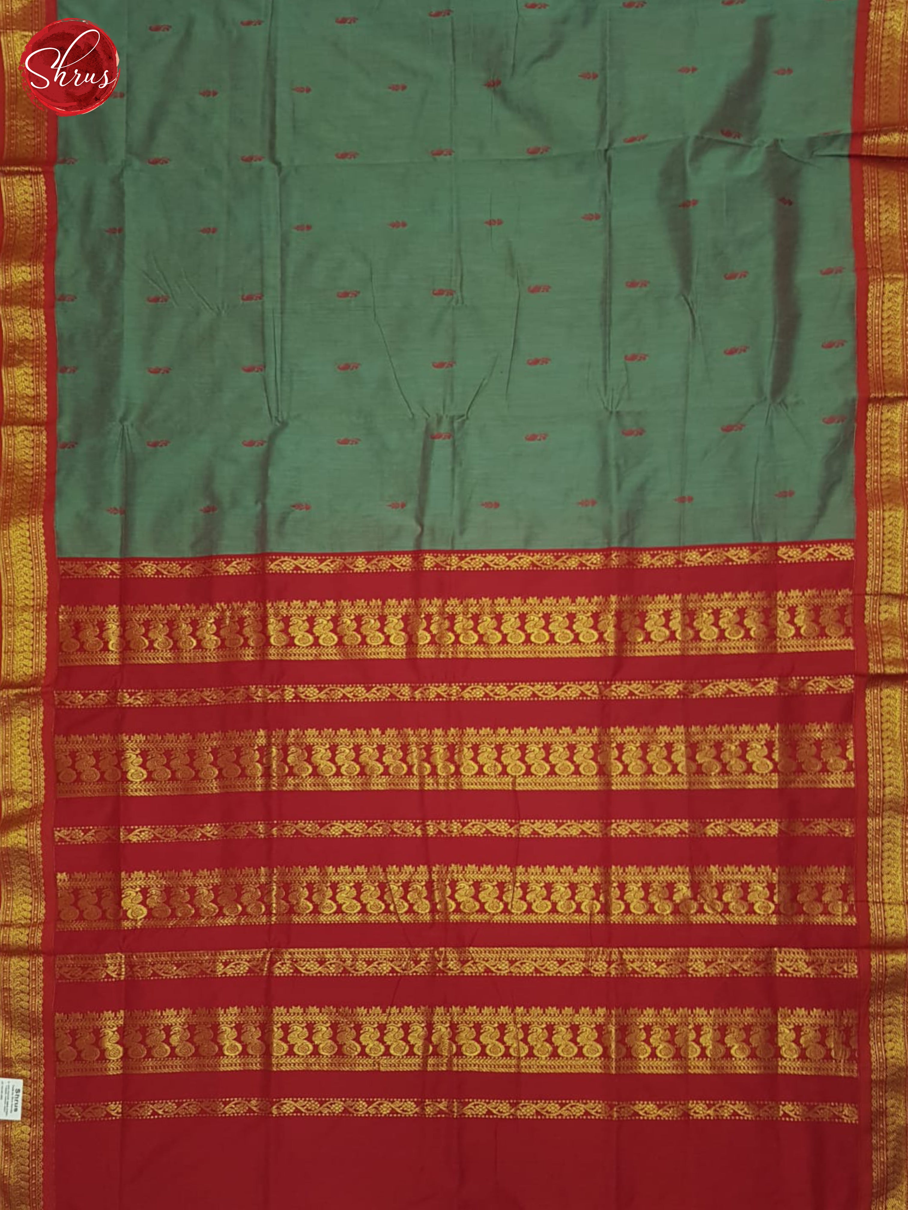 Green & Red - Kalyani Cotton Saree - Shop on ShrusEternity.com