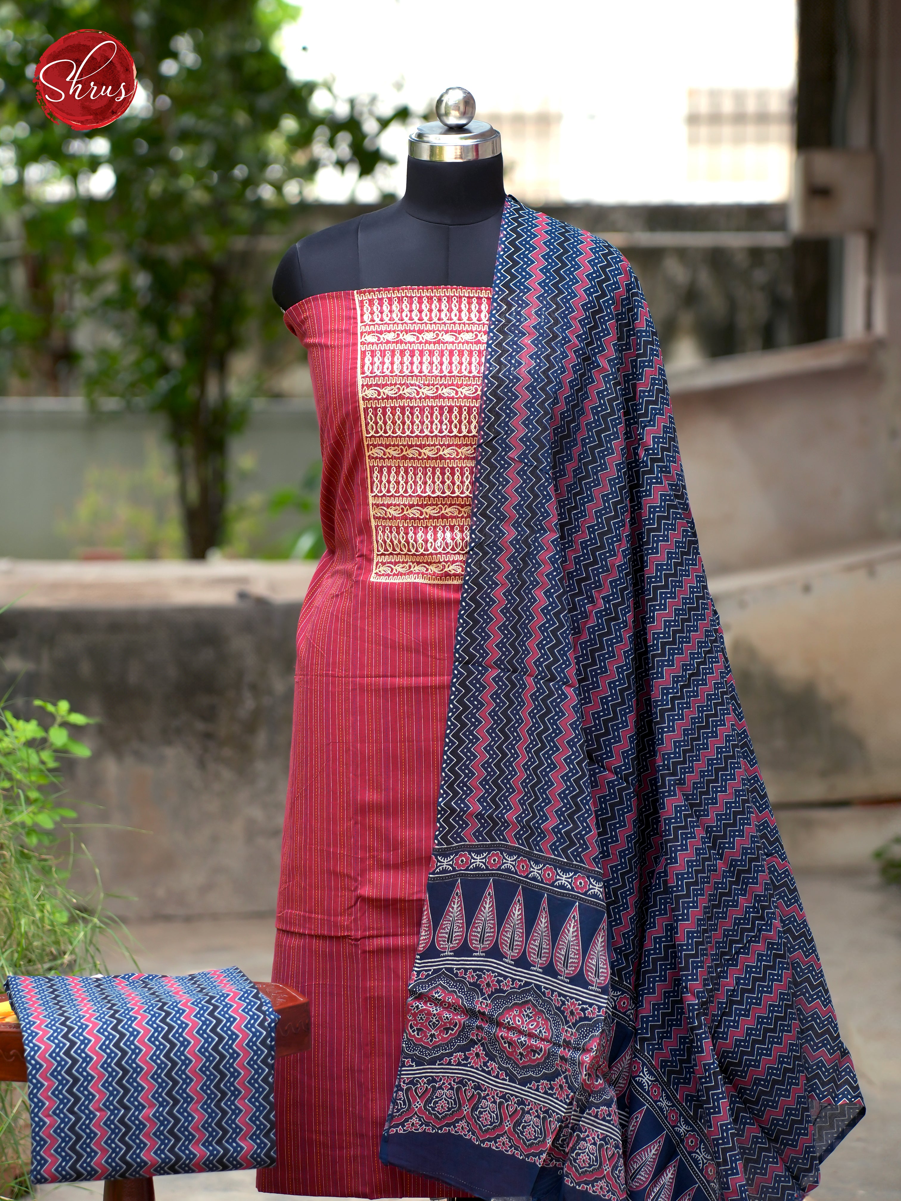 Red & Blue - Ajrakh Salwar - Shop on ShrusEternity.com
