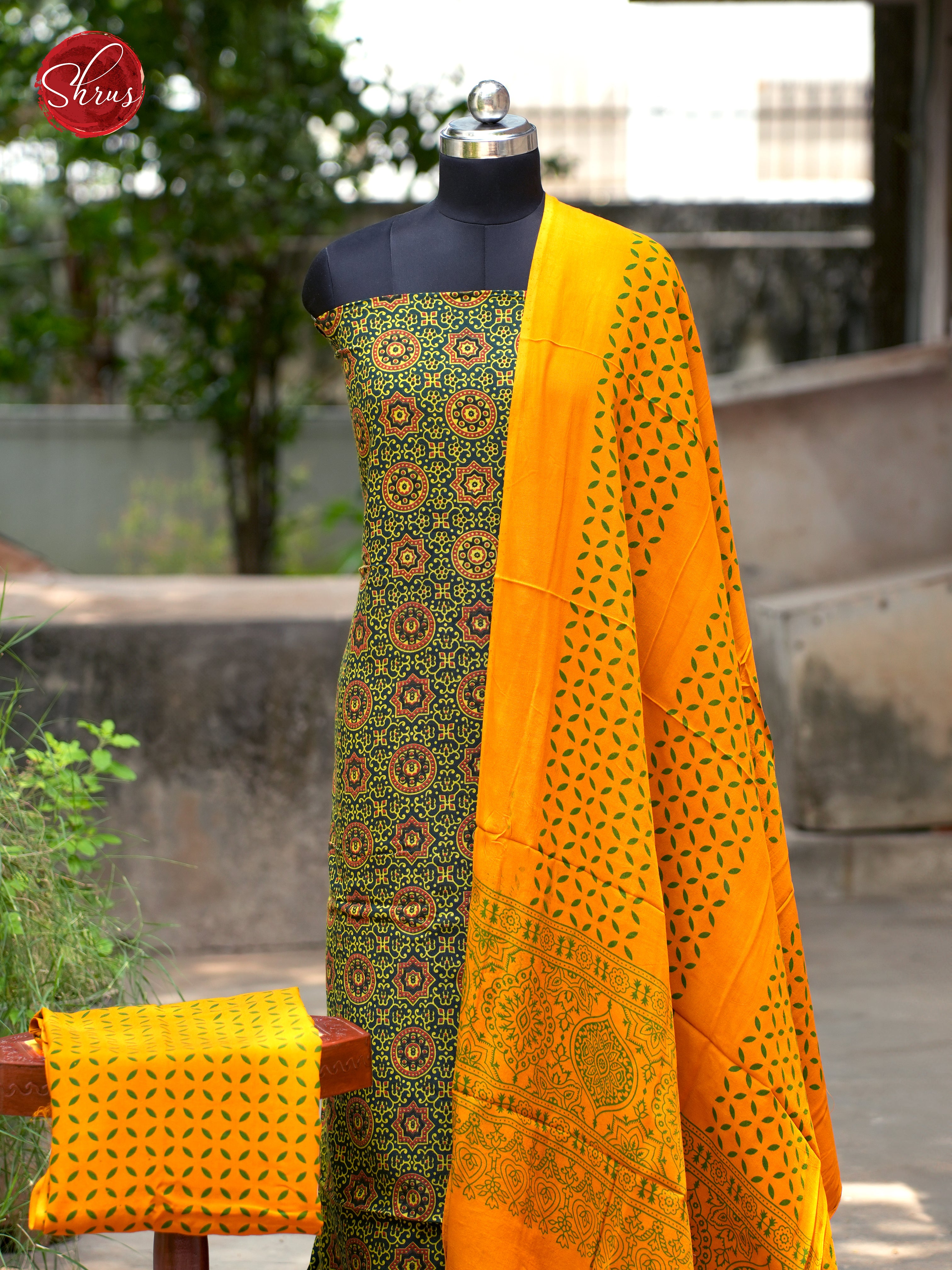 Green & Mustard - Ajrakh Salwar - Shop on ShrusEternity.com