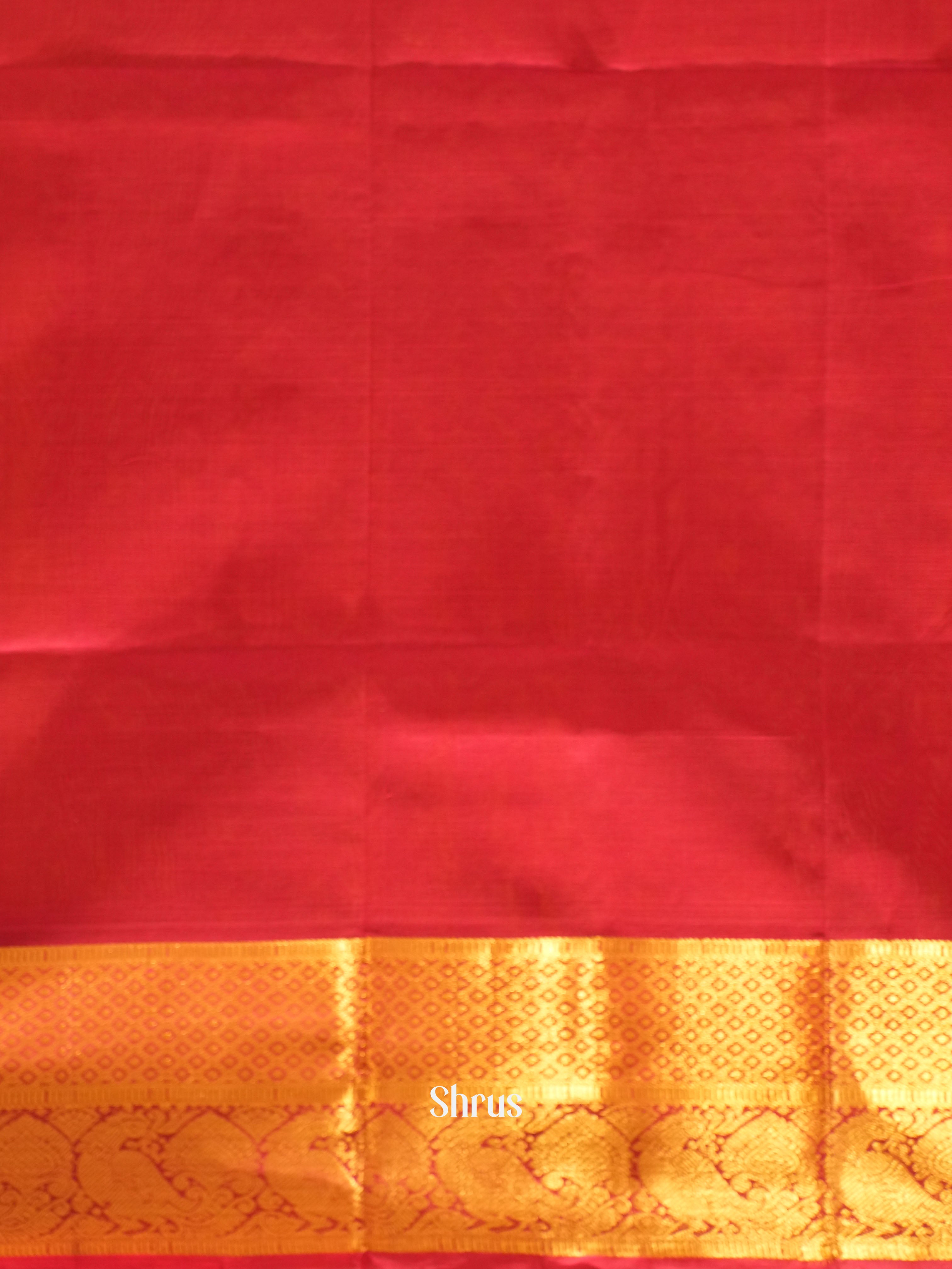 Yellow And Red-Silk Cotton Saree - Shop on ShrusEternity.com
