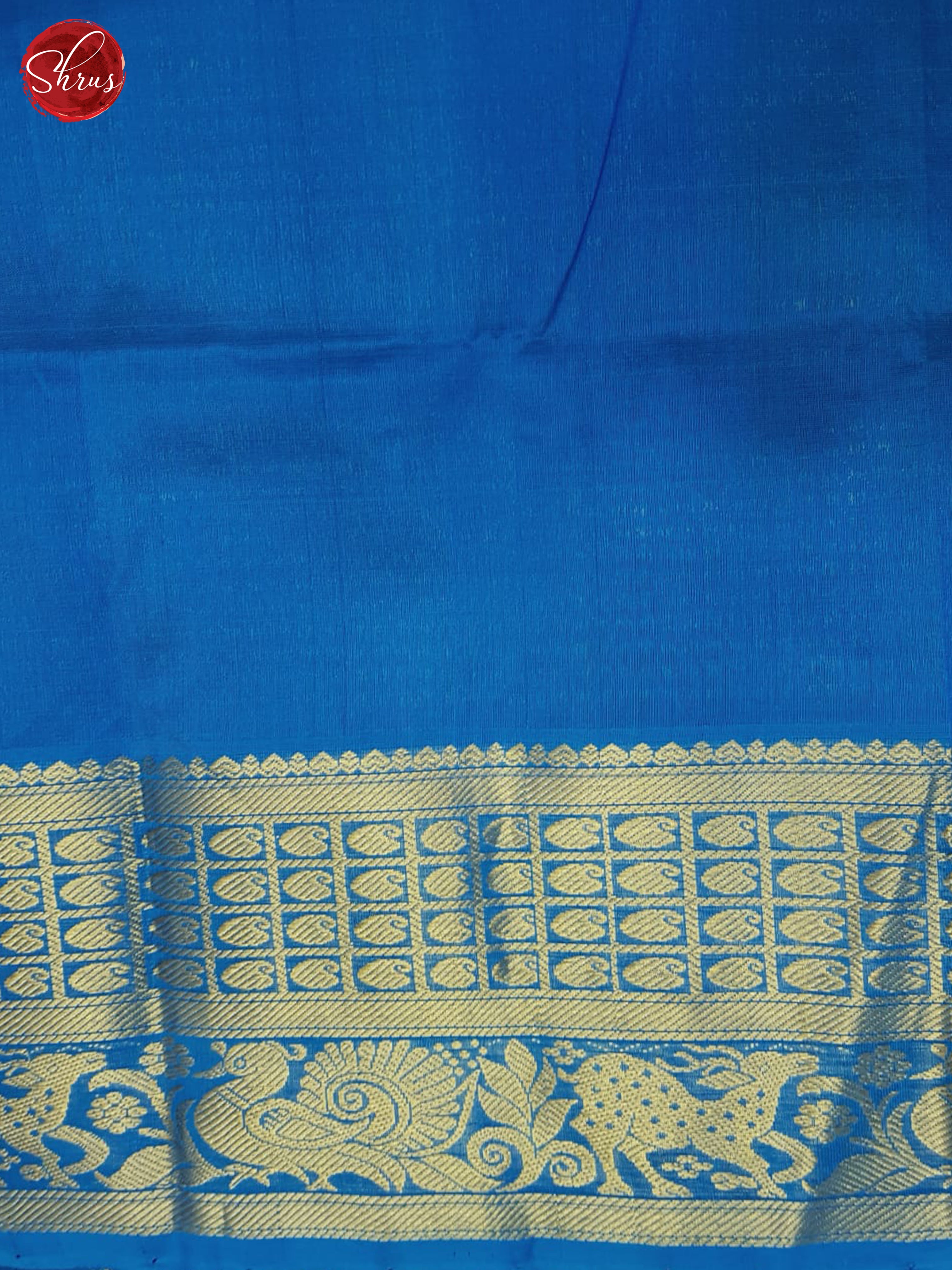 Maroon And Blue- Silk Cotton saree - Shop on ShrusEternity.com