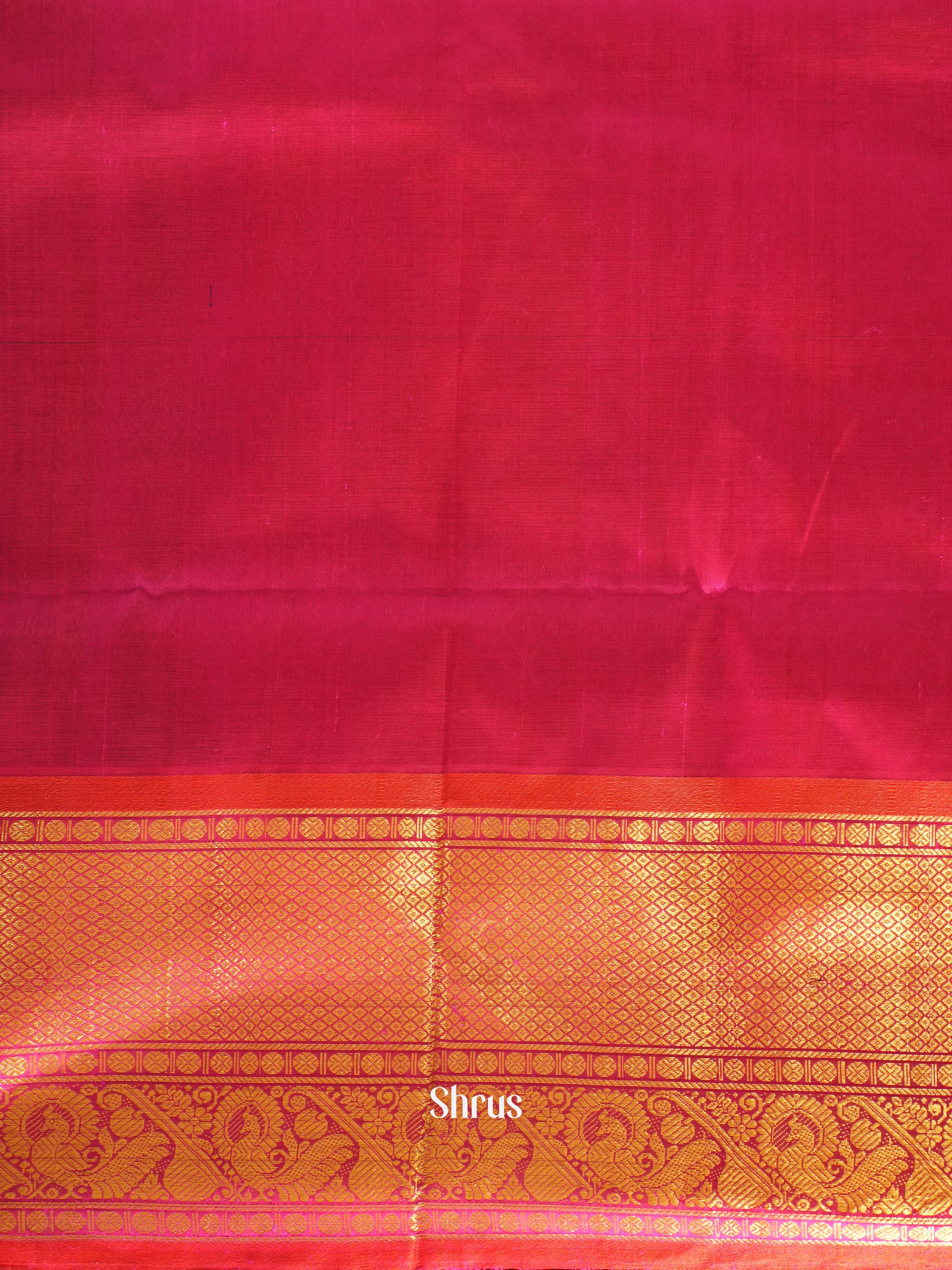 Blue And Pink- Silk Cotton Saree - Shop on ShrusEternity.com