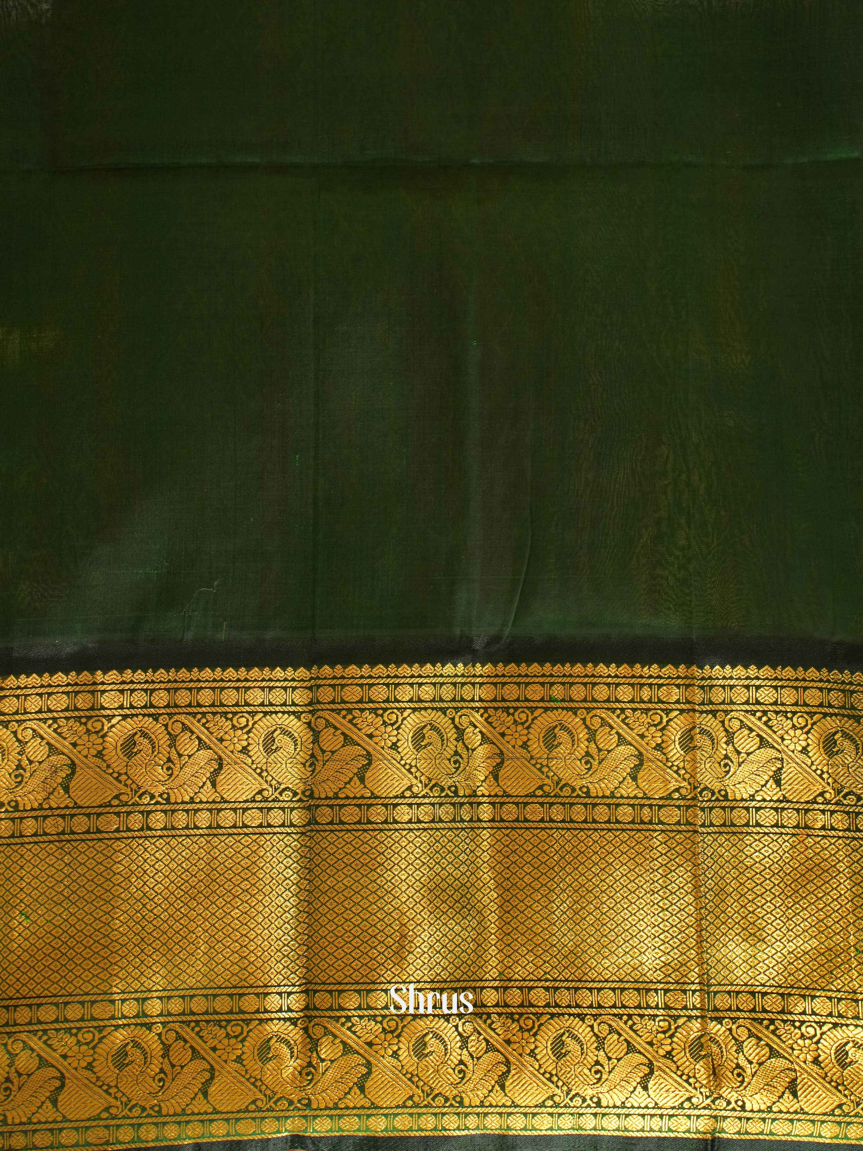 Orange And Green- Silk Cotton Saree - Shop on ShrusEternity.com