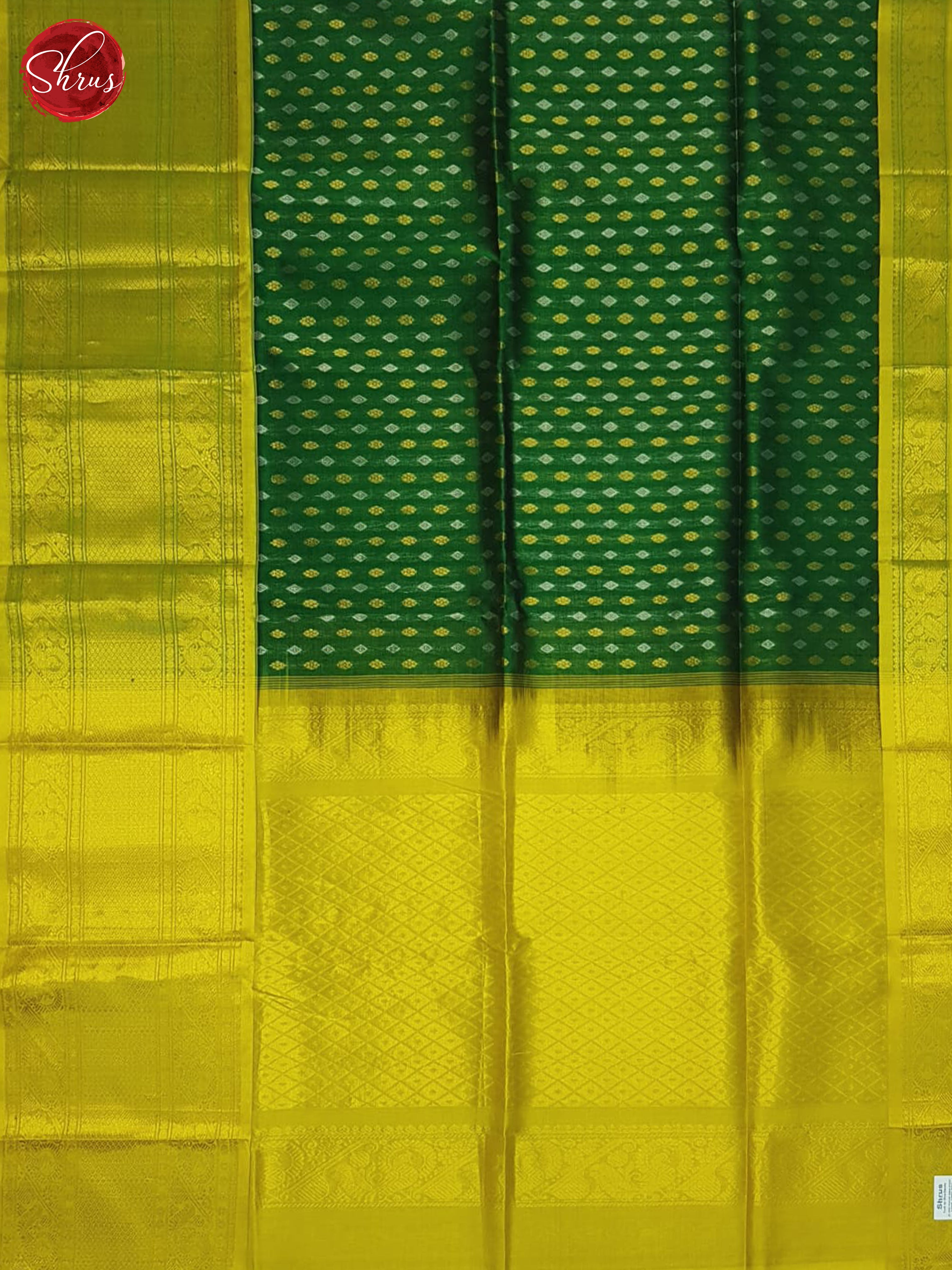 Green & Lime Green - silk Cotton Saree - Shop on ShrusEternity.com