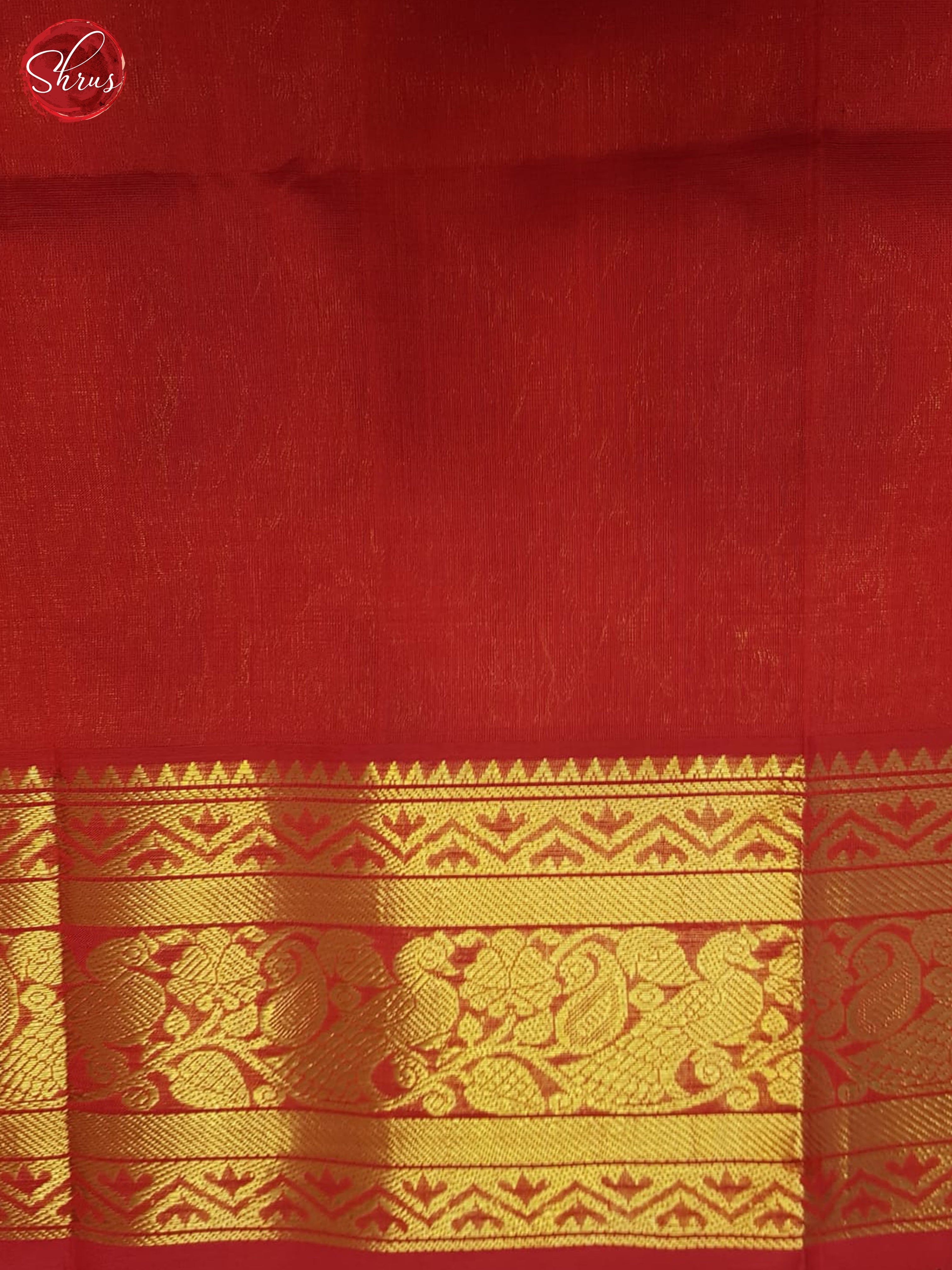 Blue And Red- Silk Cotton Saree - Shop on ShrusEternity.com