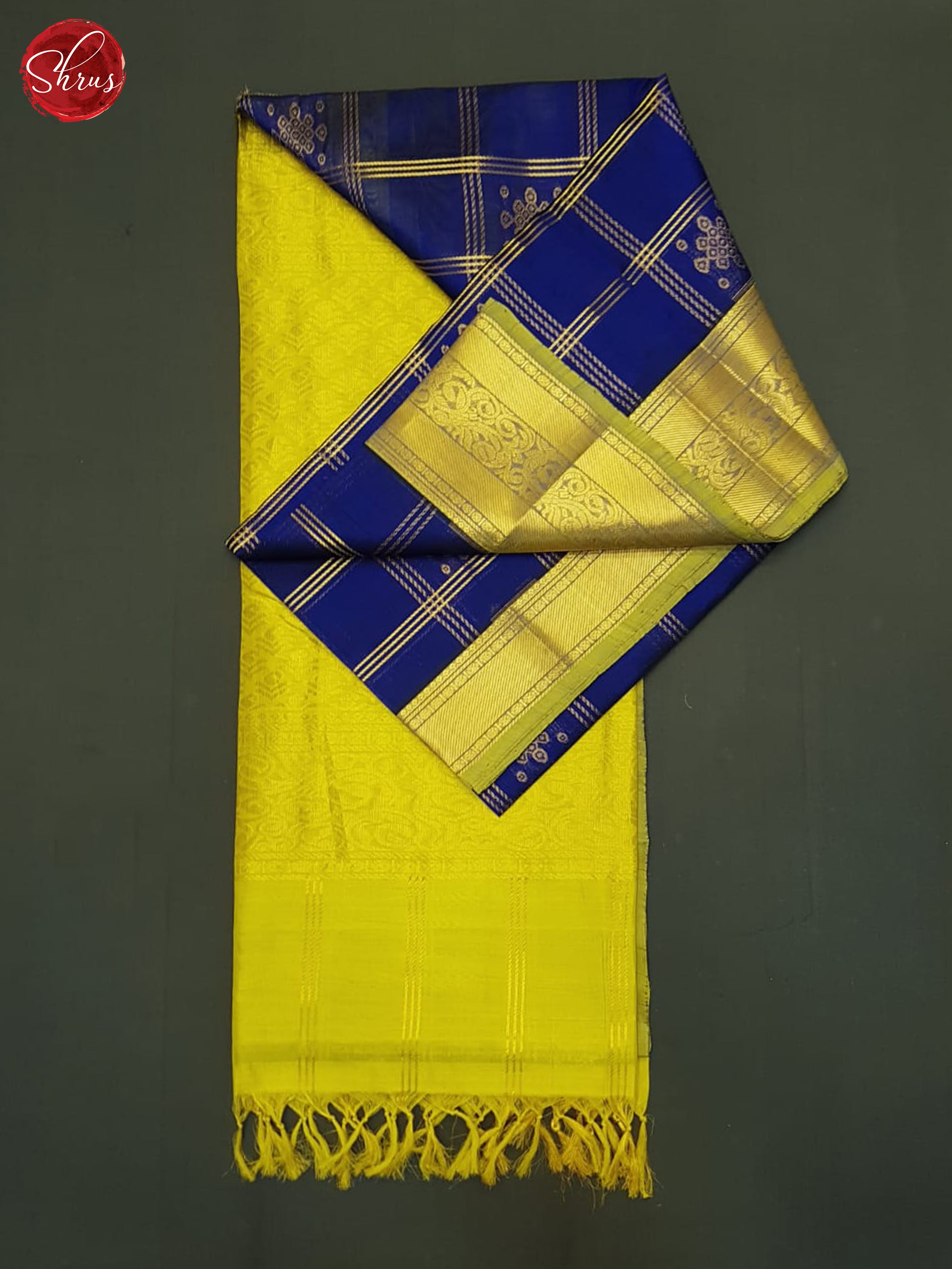 Blue And Green- Silk Cotton Saree - Shop on ShrusEternity.com