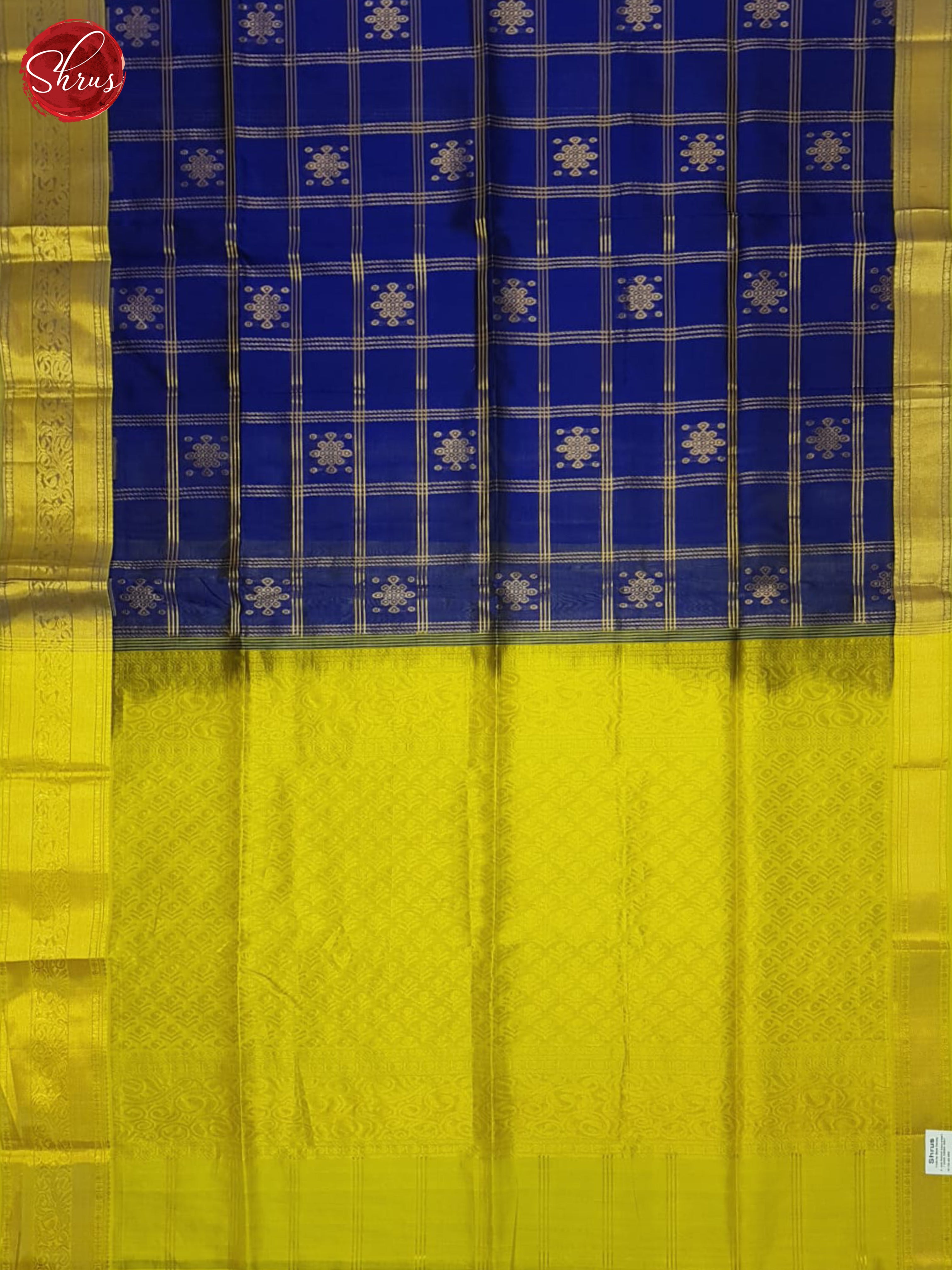 Blue And Green- Silk Cotton Saree - Shop on ShrusEternity.com