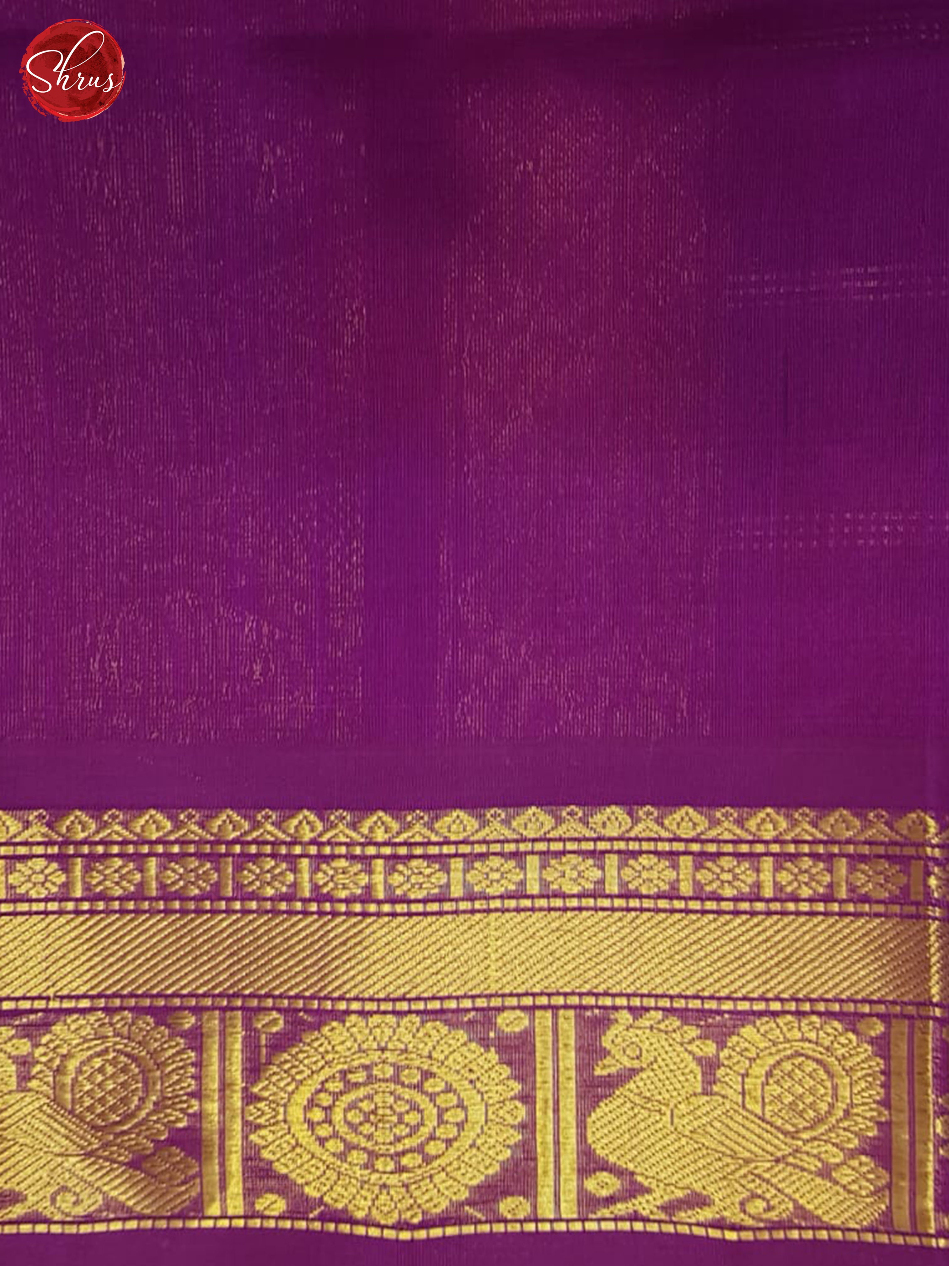 Orange And Purple- Silk Cotton Saree - Shop on ShrusEternity.com