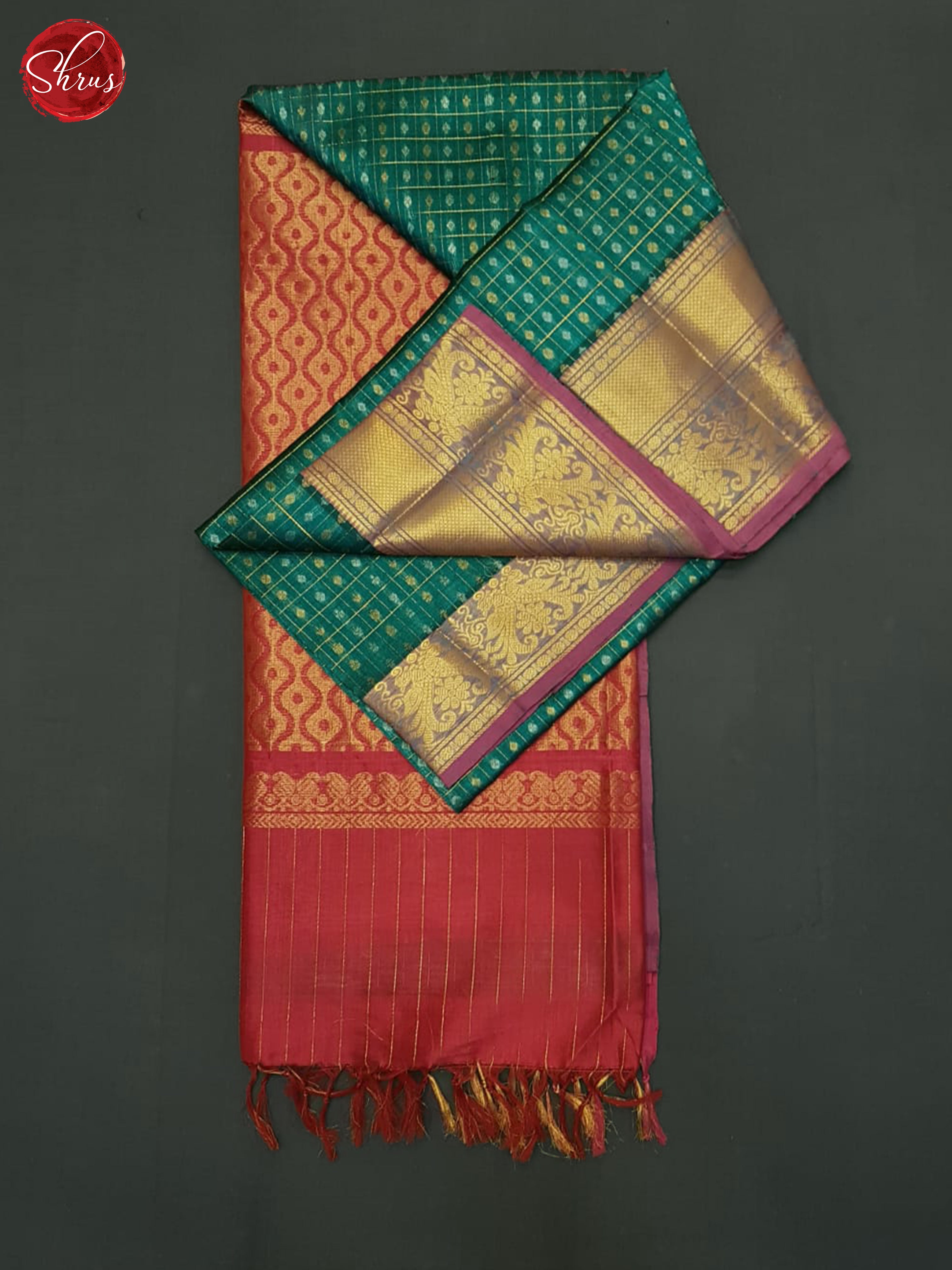 Peacock Neck And Red - Silk Cotton Saree - Shop on ShrusEternity.com