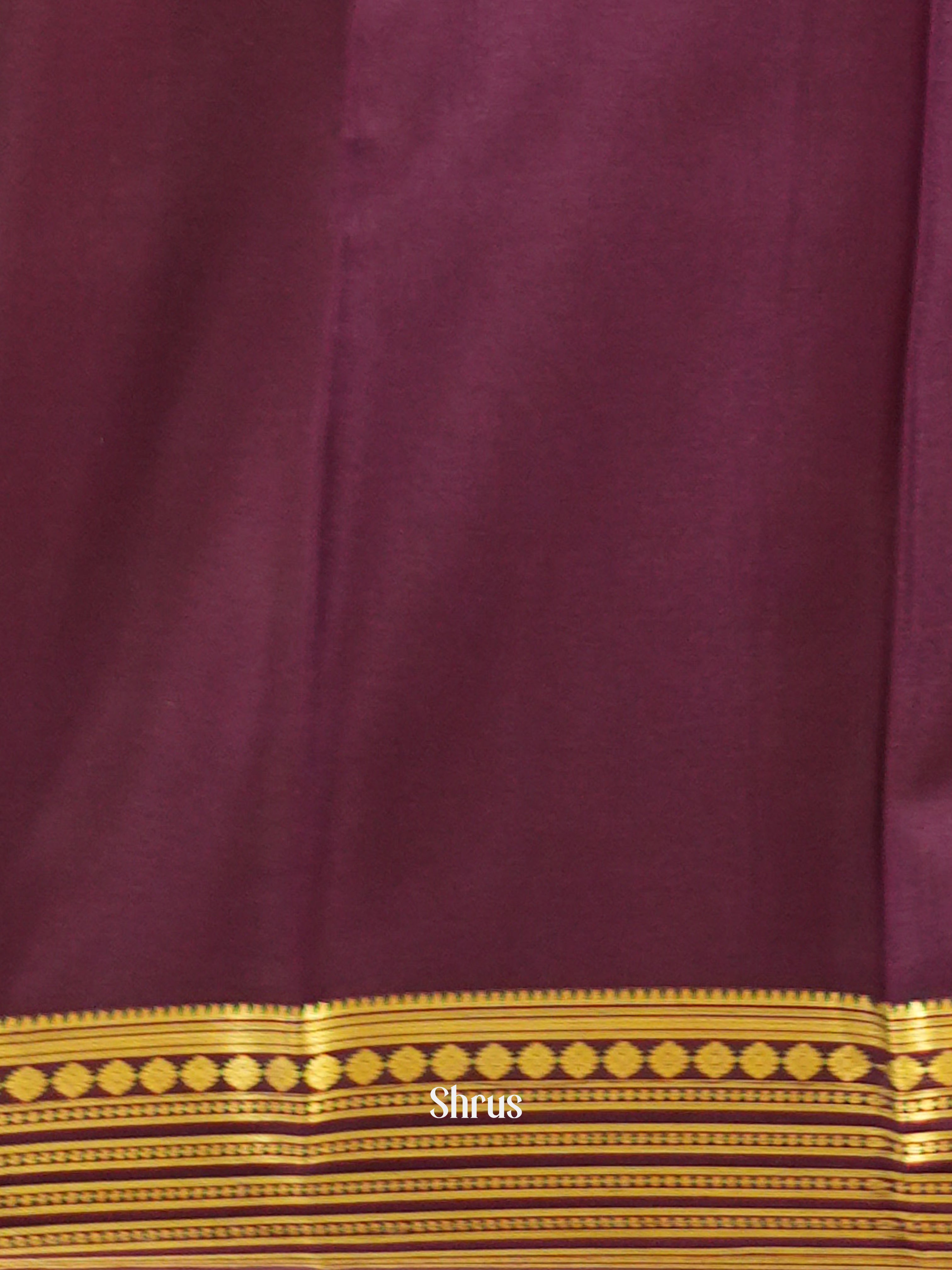 Green And Wine- Mysore Silk Saree - Shop on ShrusEternity.com