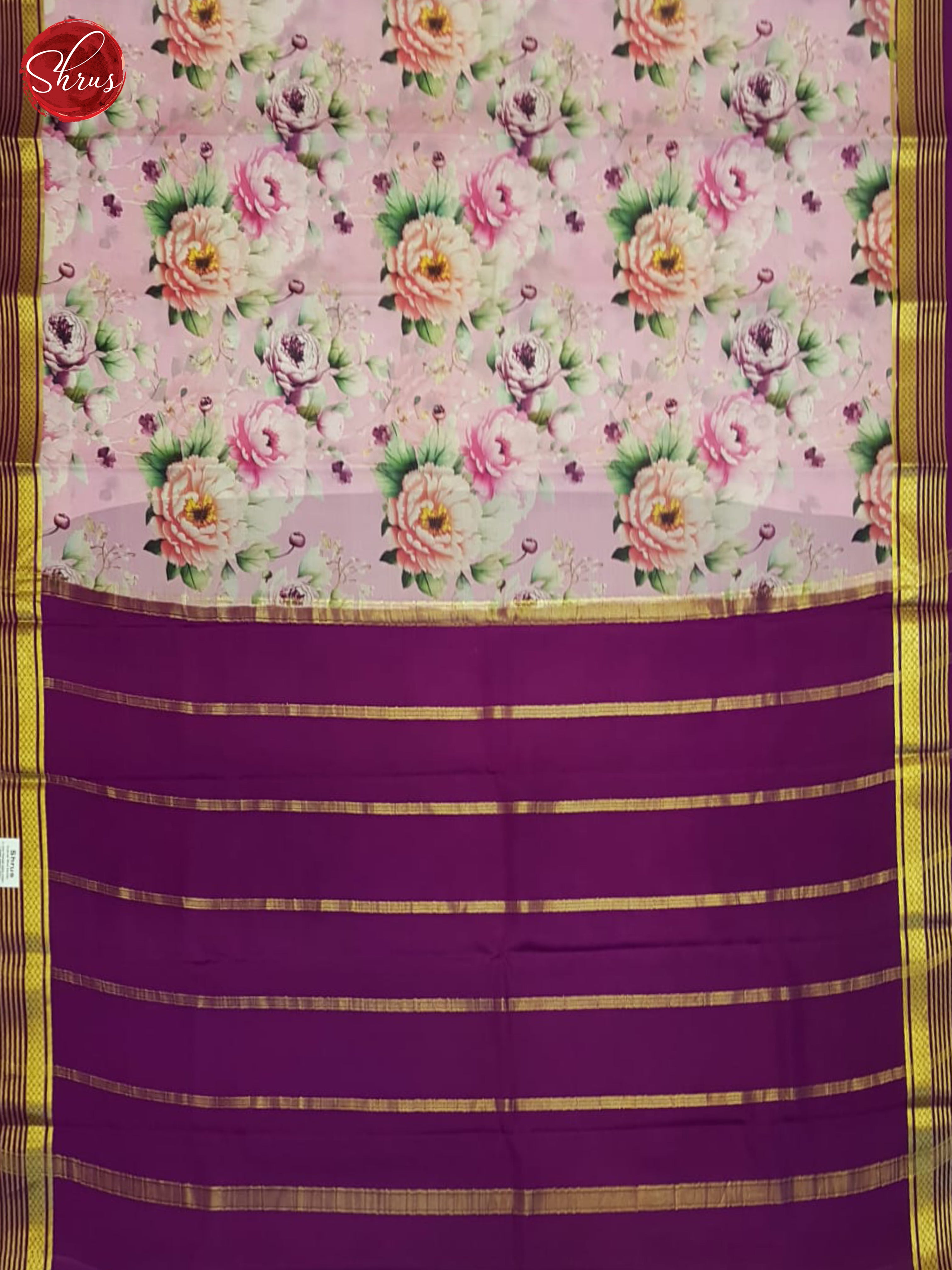 Pink And Wine- Mysore Silk Saree - Shop on ShrusEternity.com