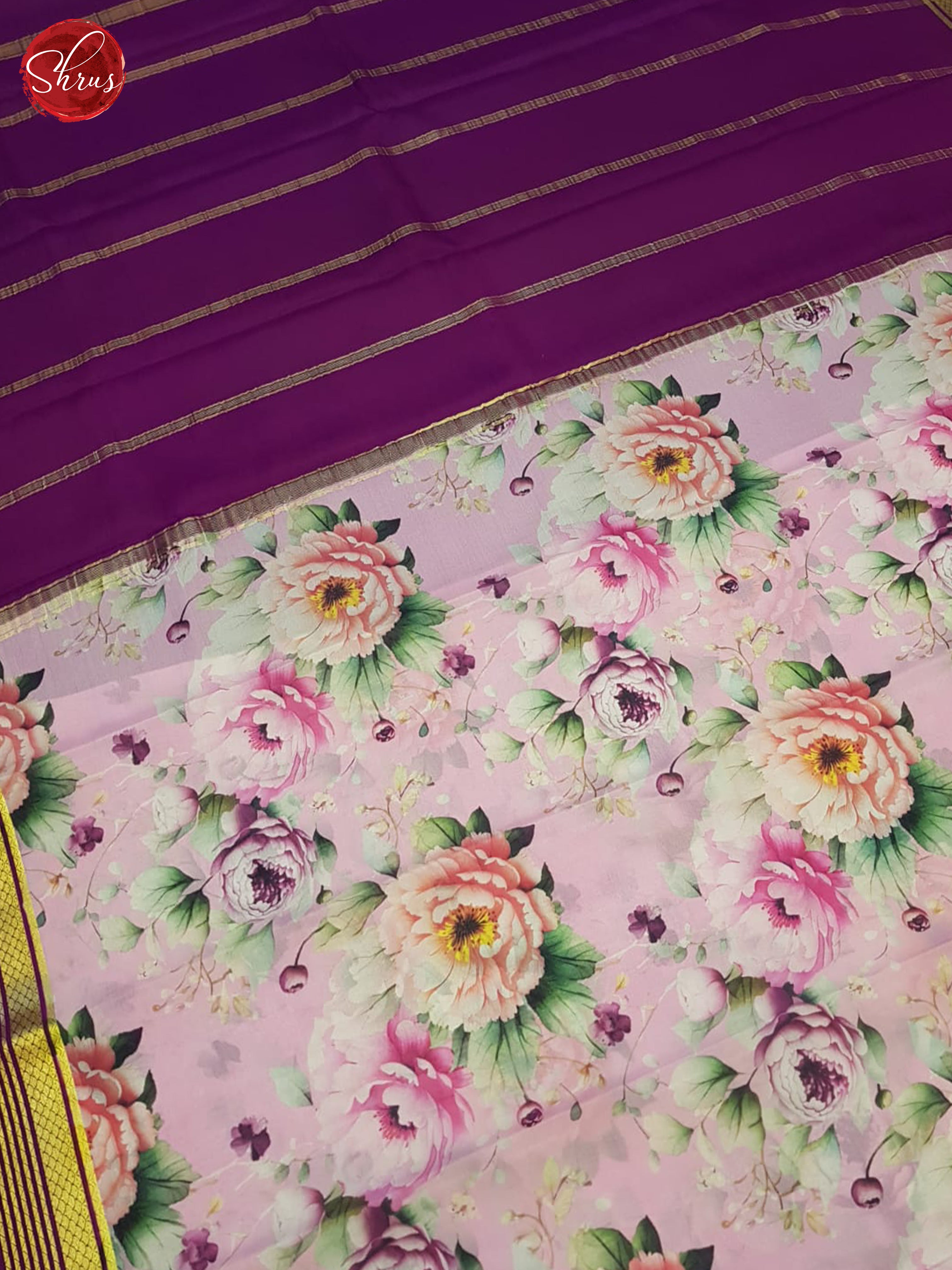 Pink And Wine- Mysore Silk Saree - Shop on ShrusEternity.com