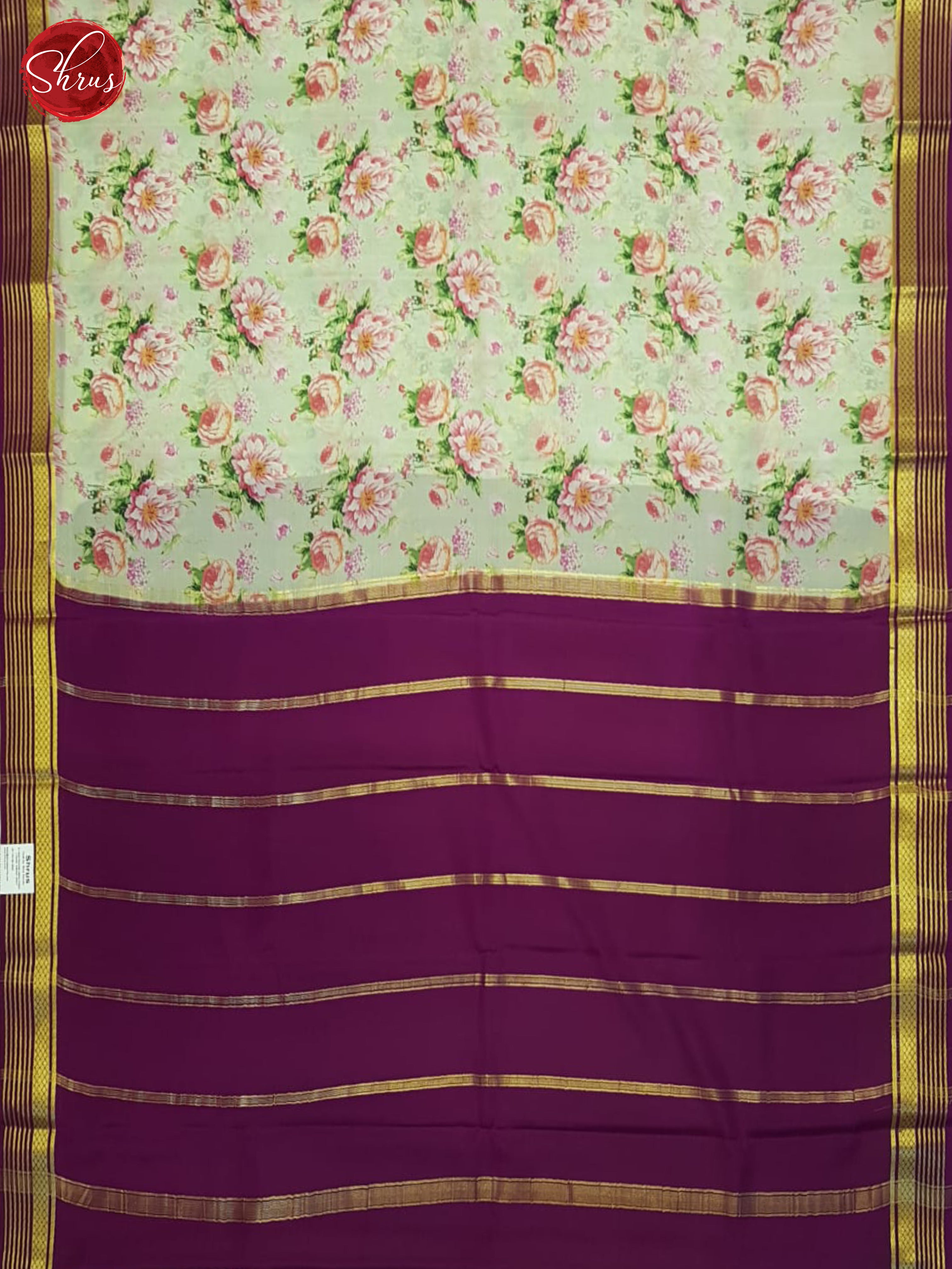 Green And Wine-Mysore Silk Saree - Shop on ShrusEternity.com