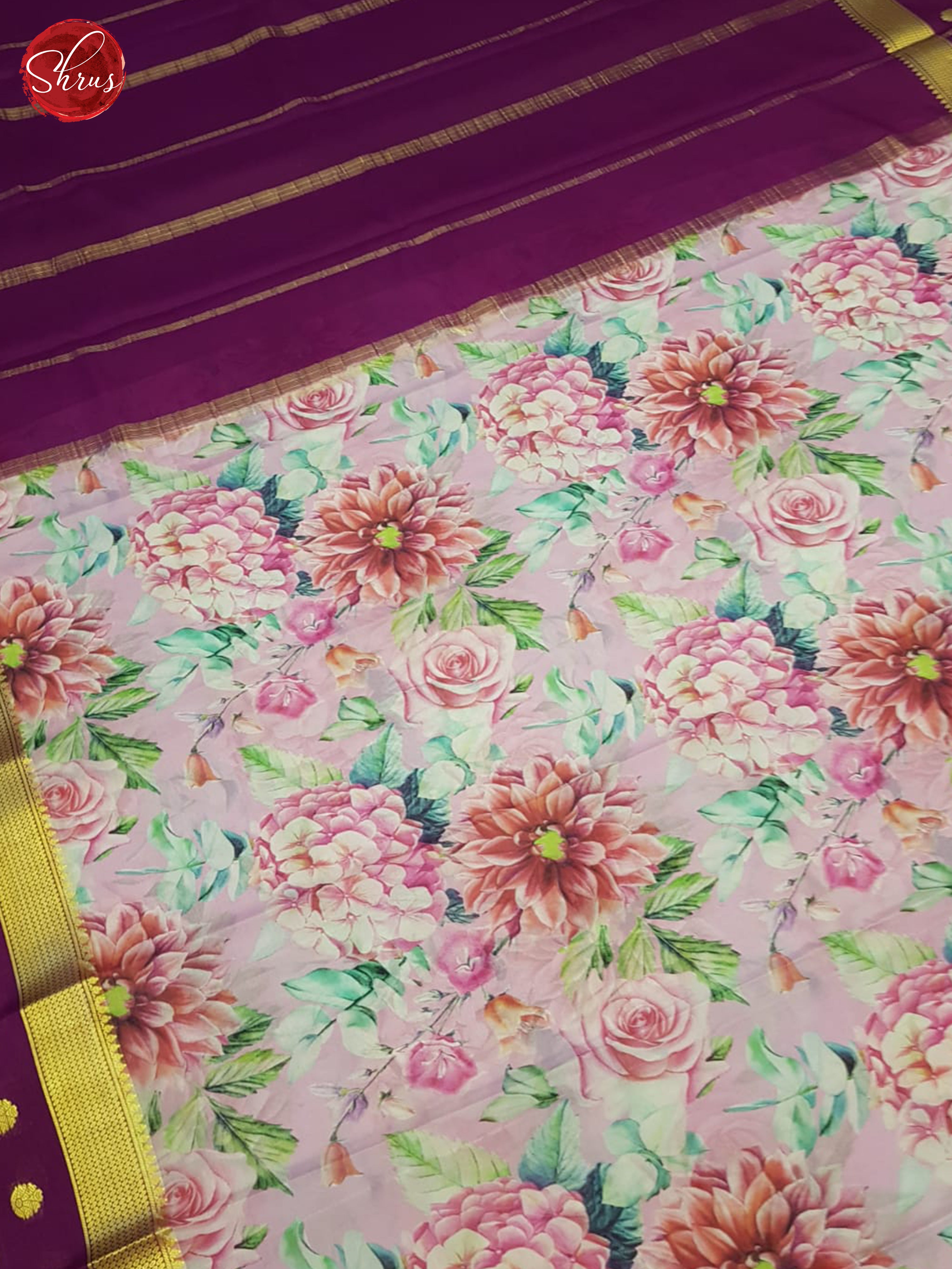Pink And Purple- Mysore Silk Saree - Shop on ShrusEternity.com