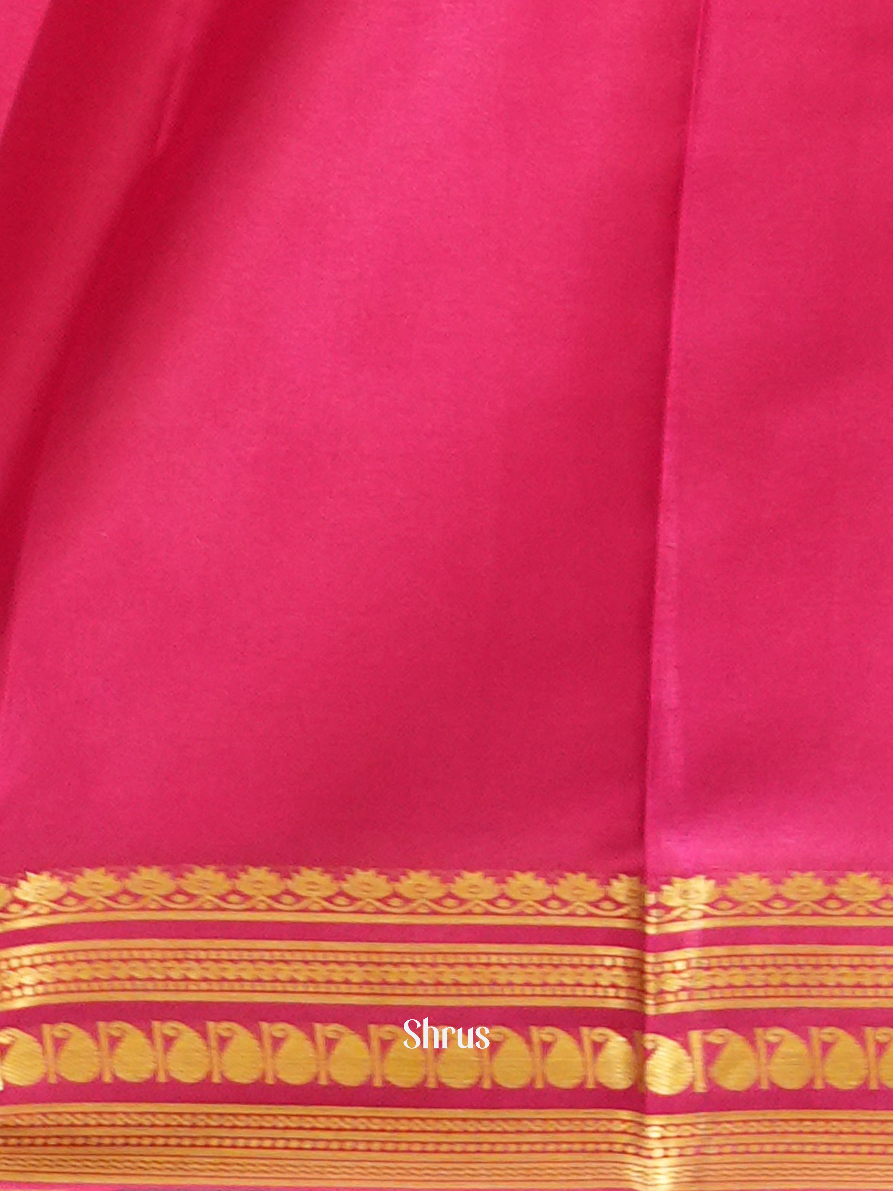 Green And Pink- Mysore Silk Saree - Shop on ShrusEternity.com