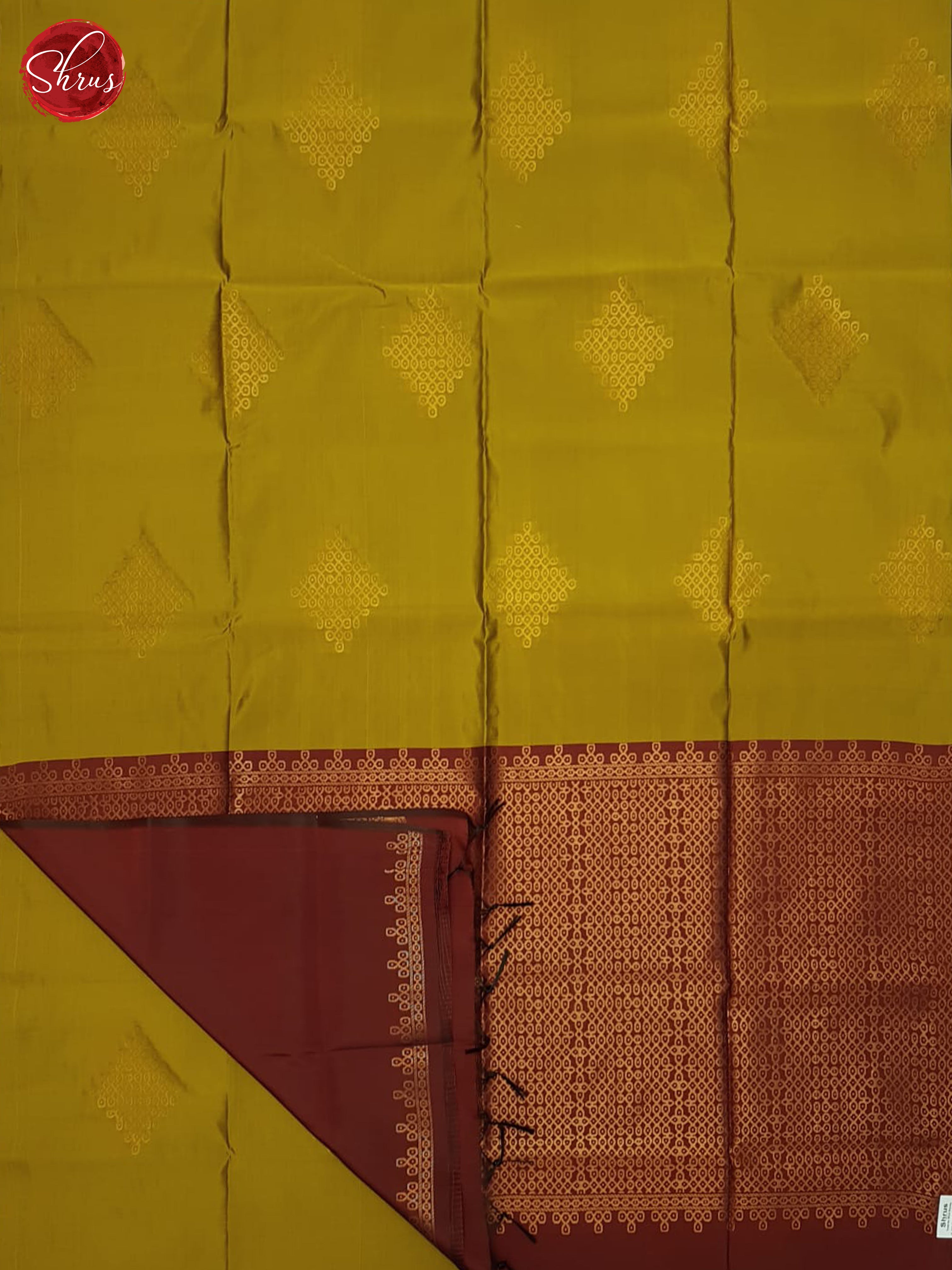 Mustard And Maroon- Semi Soft Silk Saree - Shop on ShrusEternity.com