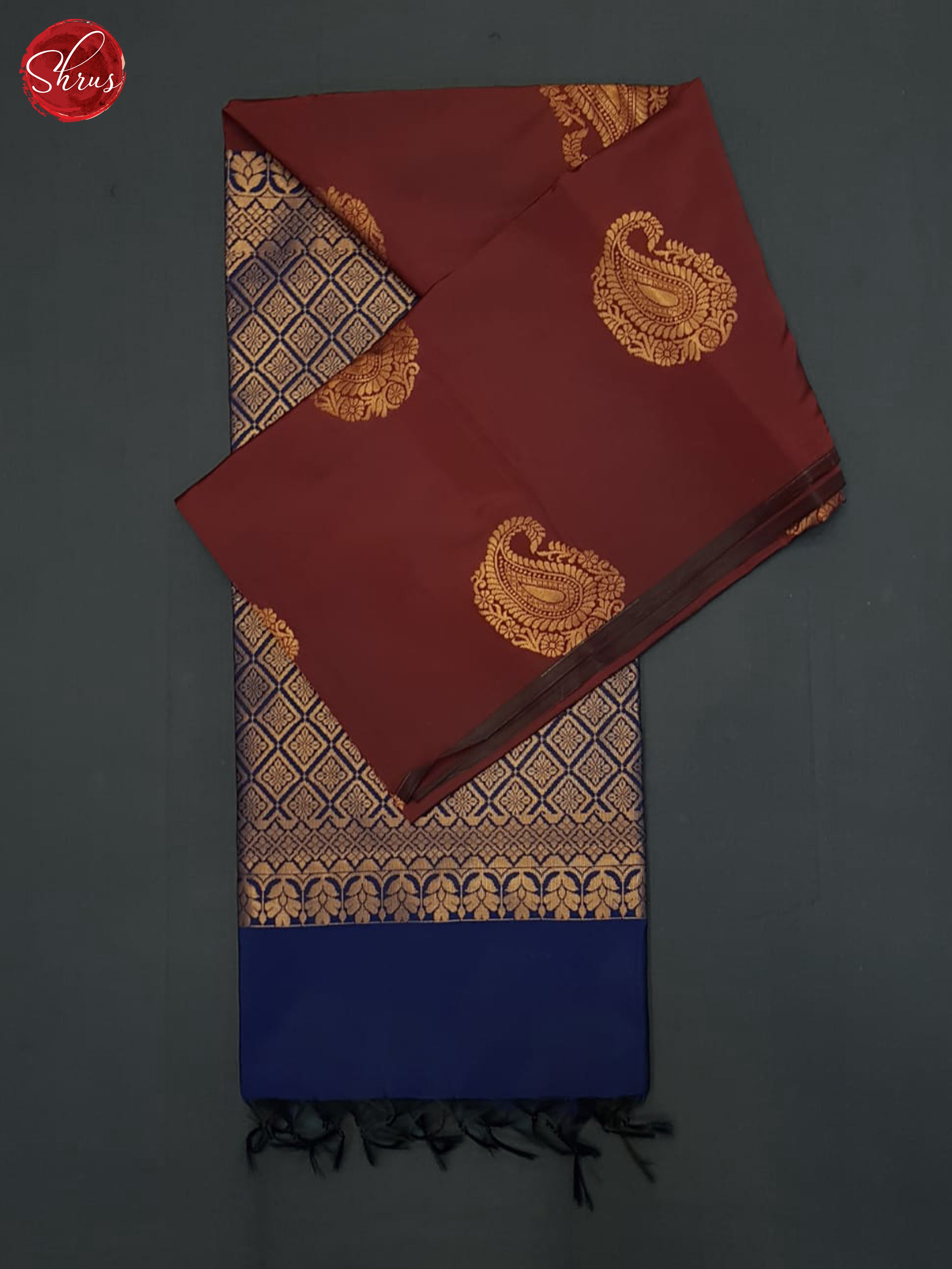 Maroon And Blue- Semi Soft Silk Saree - Shop on ShrusEternity.com