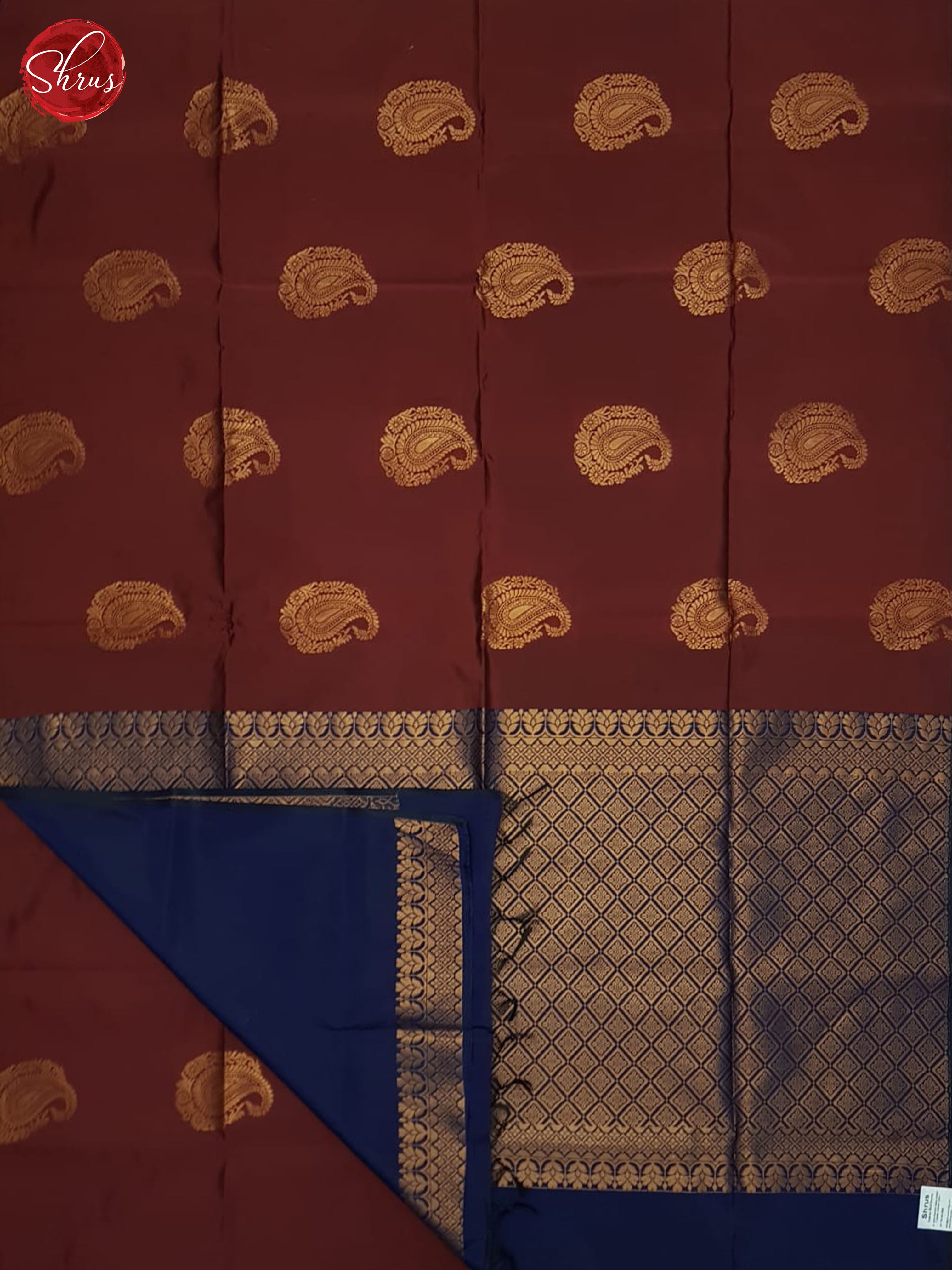 Maroon And Blue- Semi Soft Silk Saree - Shop on ShrusEternity.com