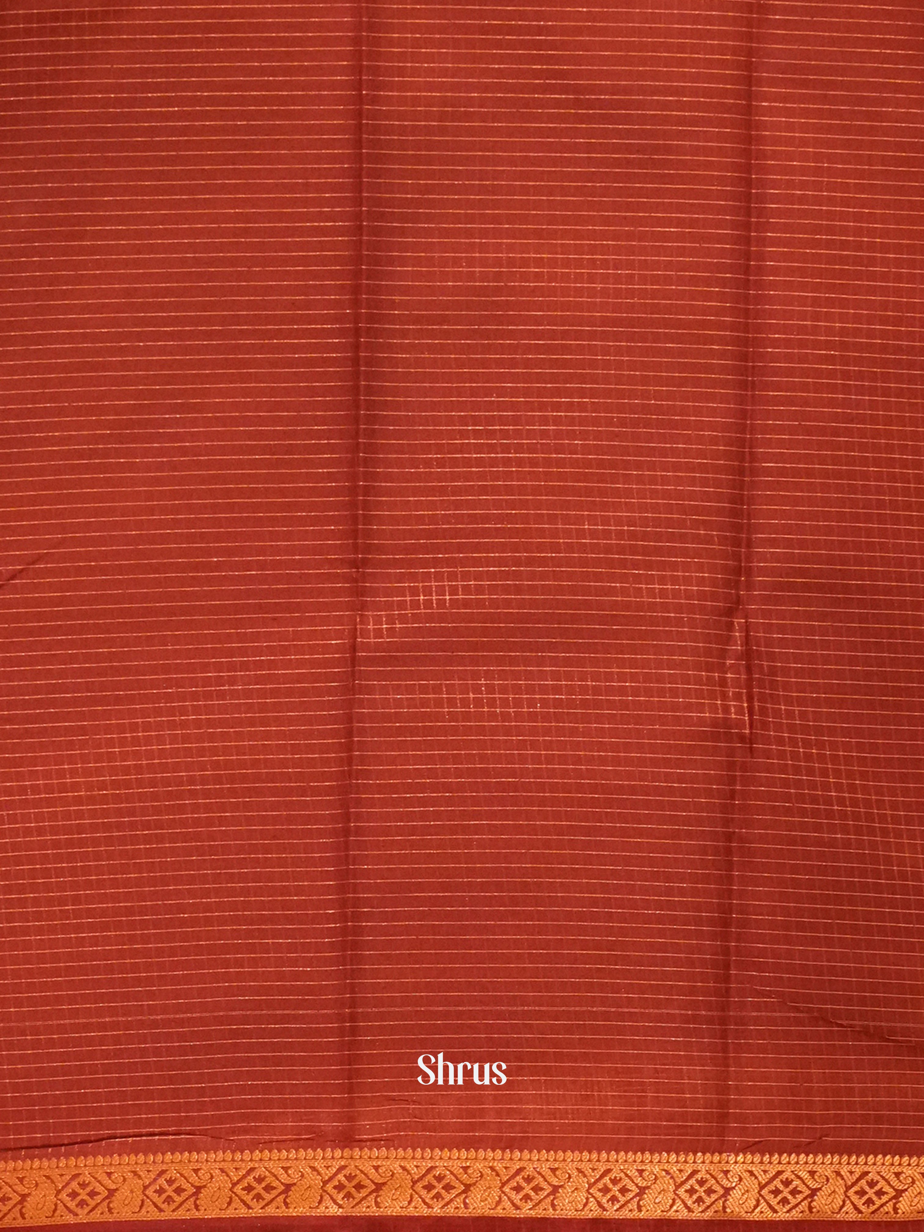 Beige & Maroon - Semi Mysore Silk Saree - Shop on ShrusEternity.com
