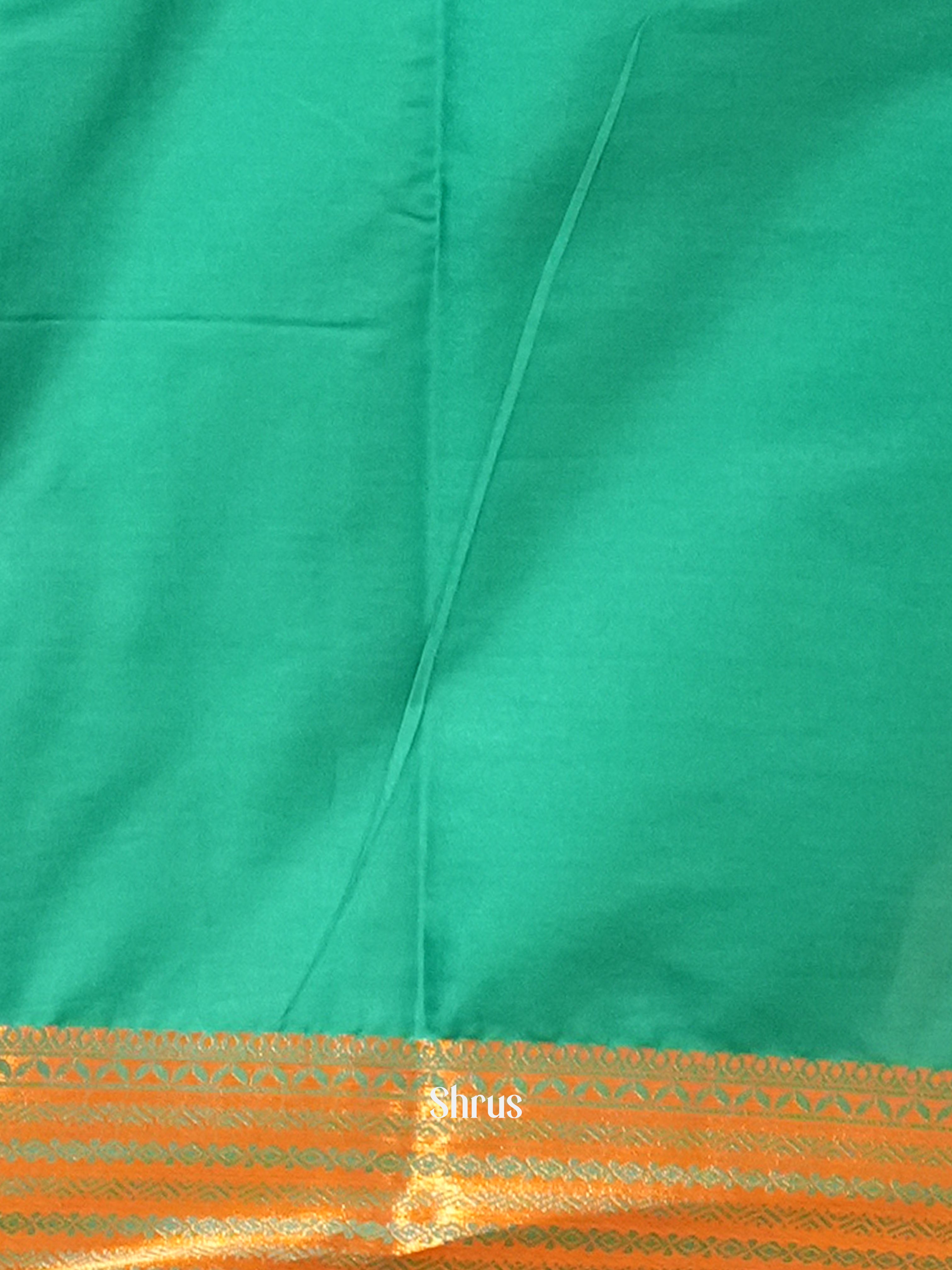 Grey & Green - Semi Mysore Silk Saree - Shop on ShrusEternity.com