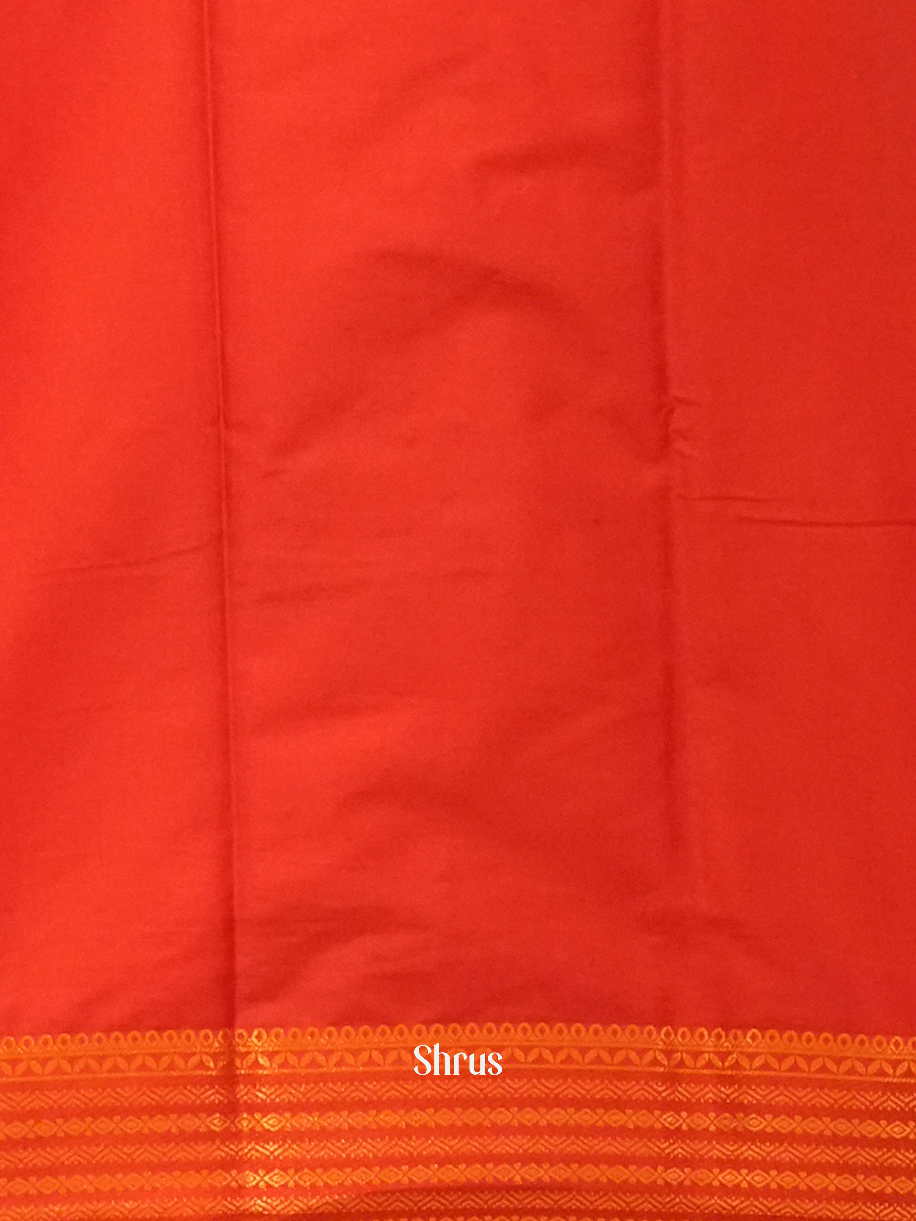 Green & Red - Semi Mysore Silk Saree - Shop on ShrusEternity.com