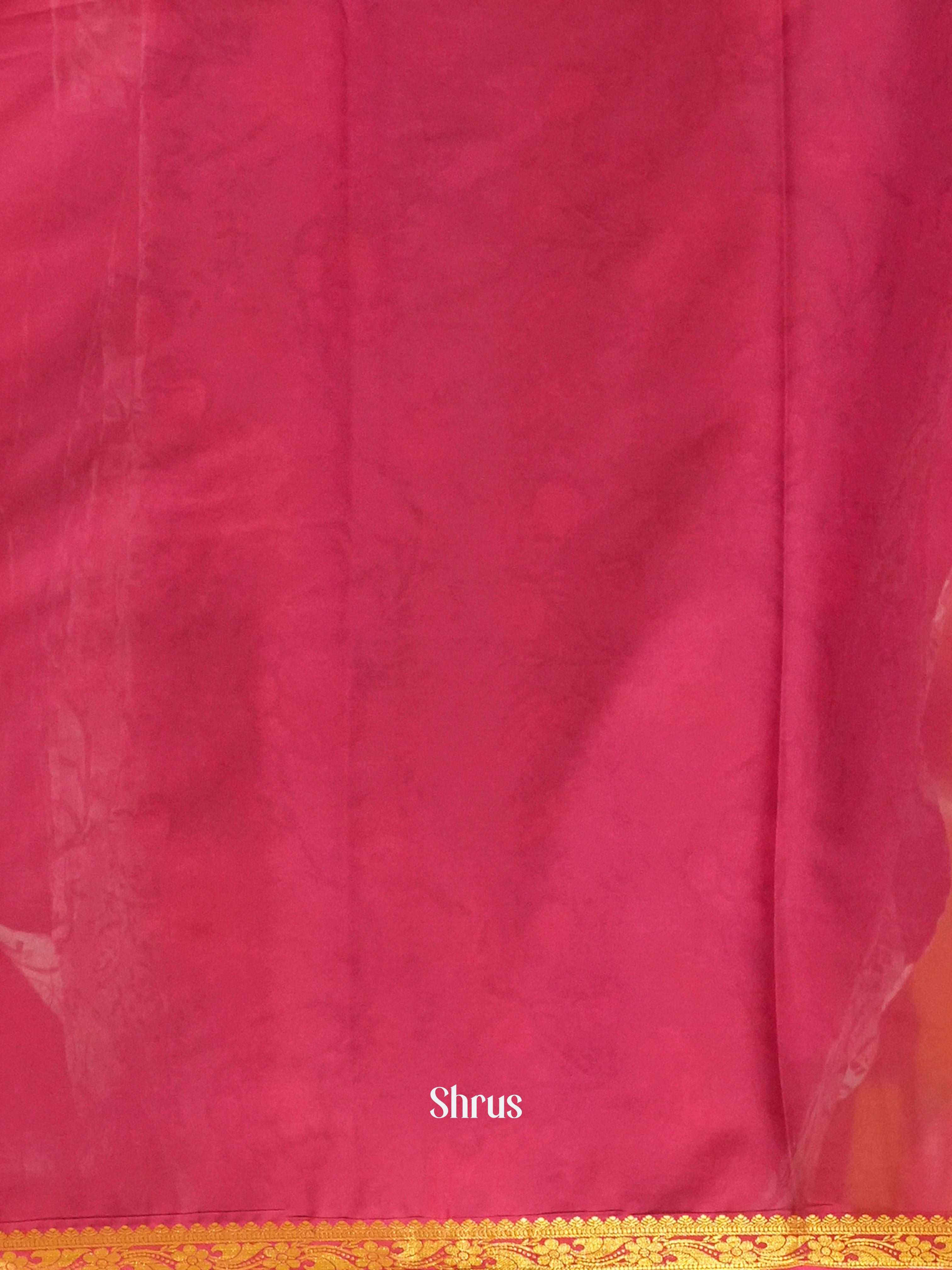 Blue & Pink - Semi Mysore Silk Saree - Shop on ShrusEternity.com