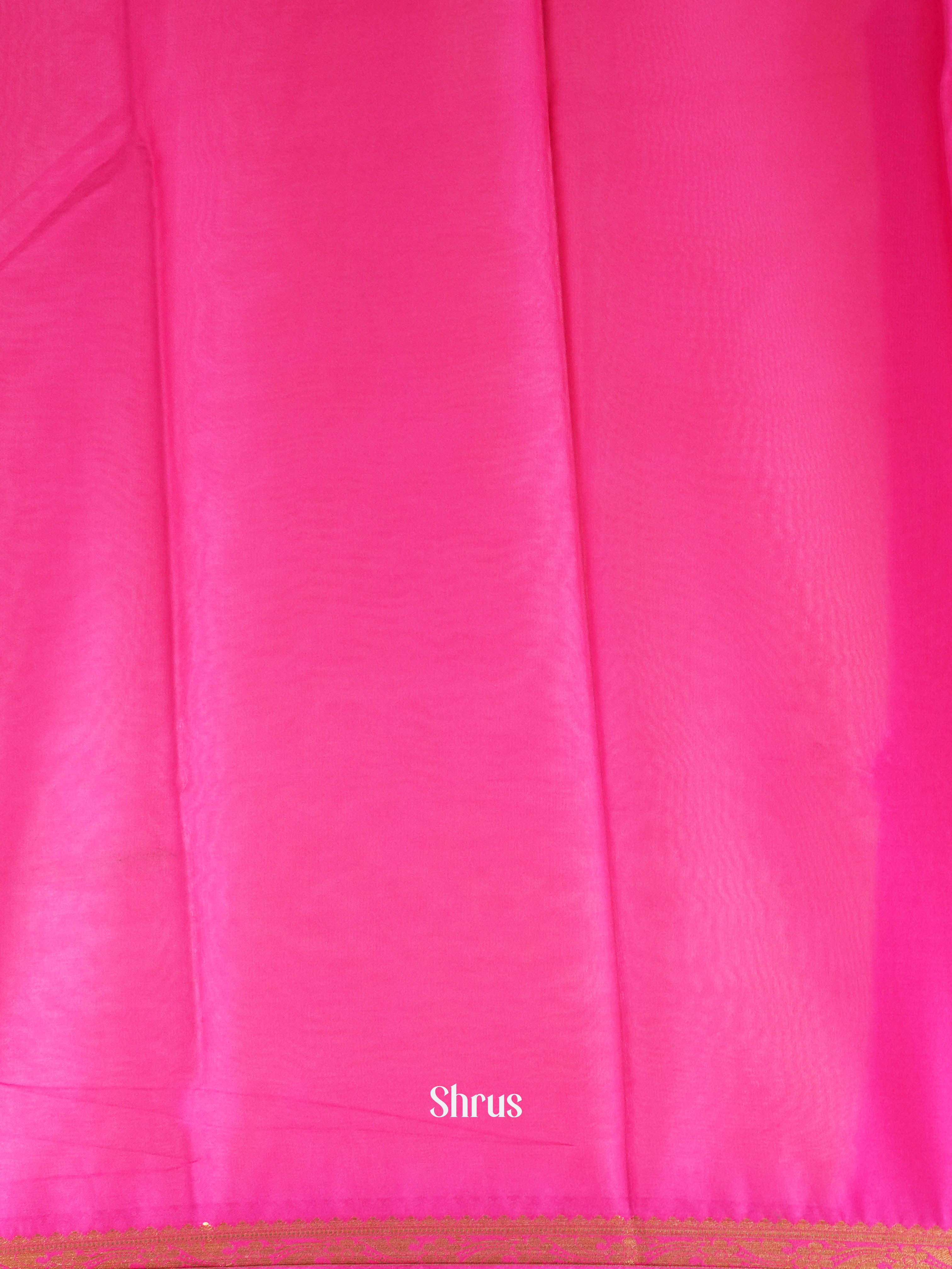 Cream & Pink- Semi Mysoresilk Saree - Shop on ShrusEternity.com