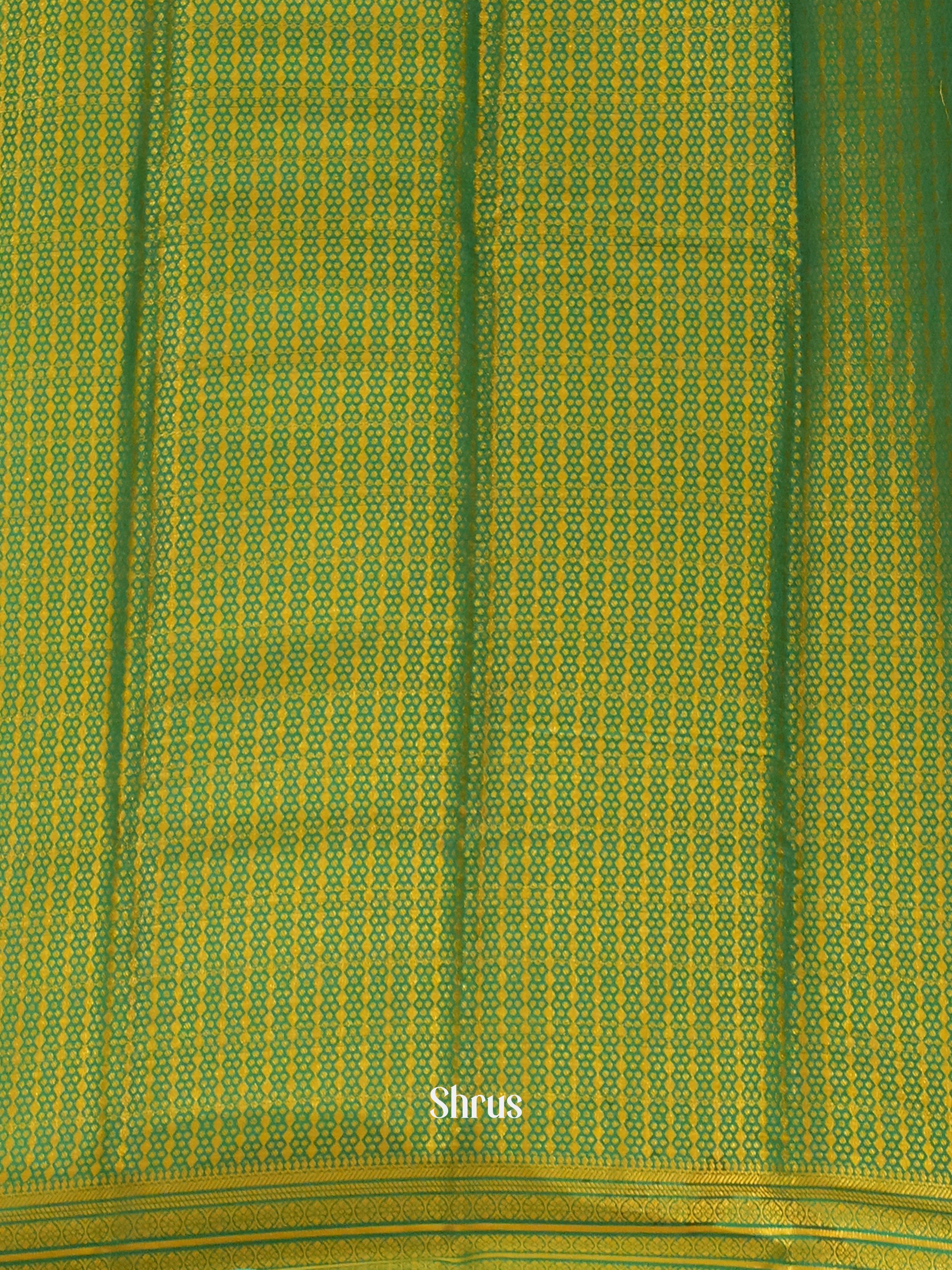 Light Yellow & Green - Semi Mysoresilk Saree - Shop on ShrusEternity.com