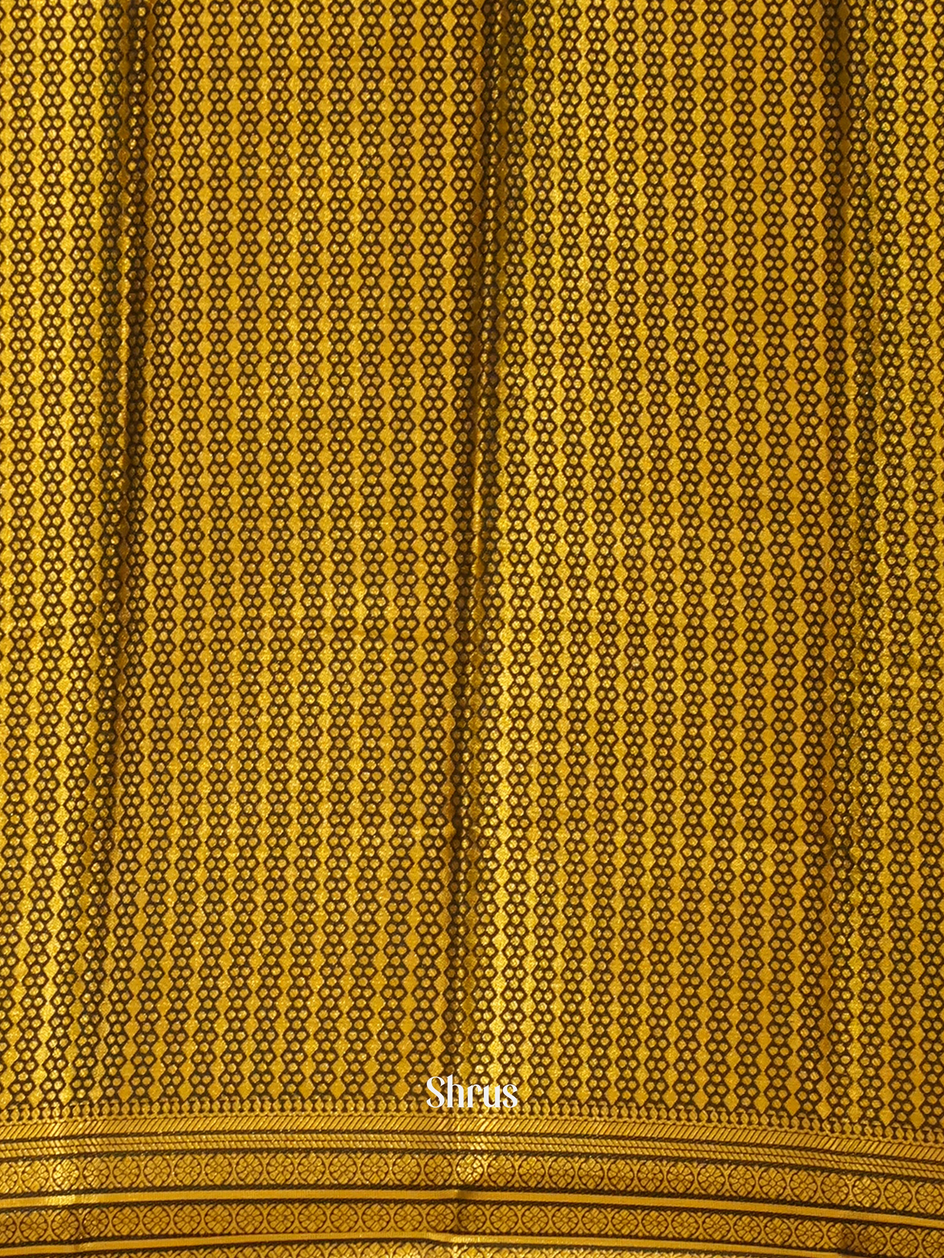 Yellow & Black - Semi Mysoresilk Saree - Shop on ShrusEternity.com